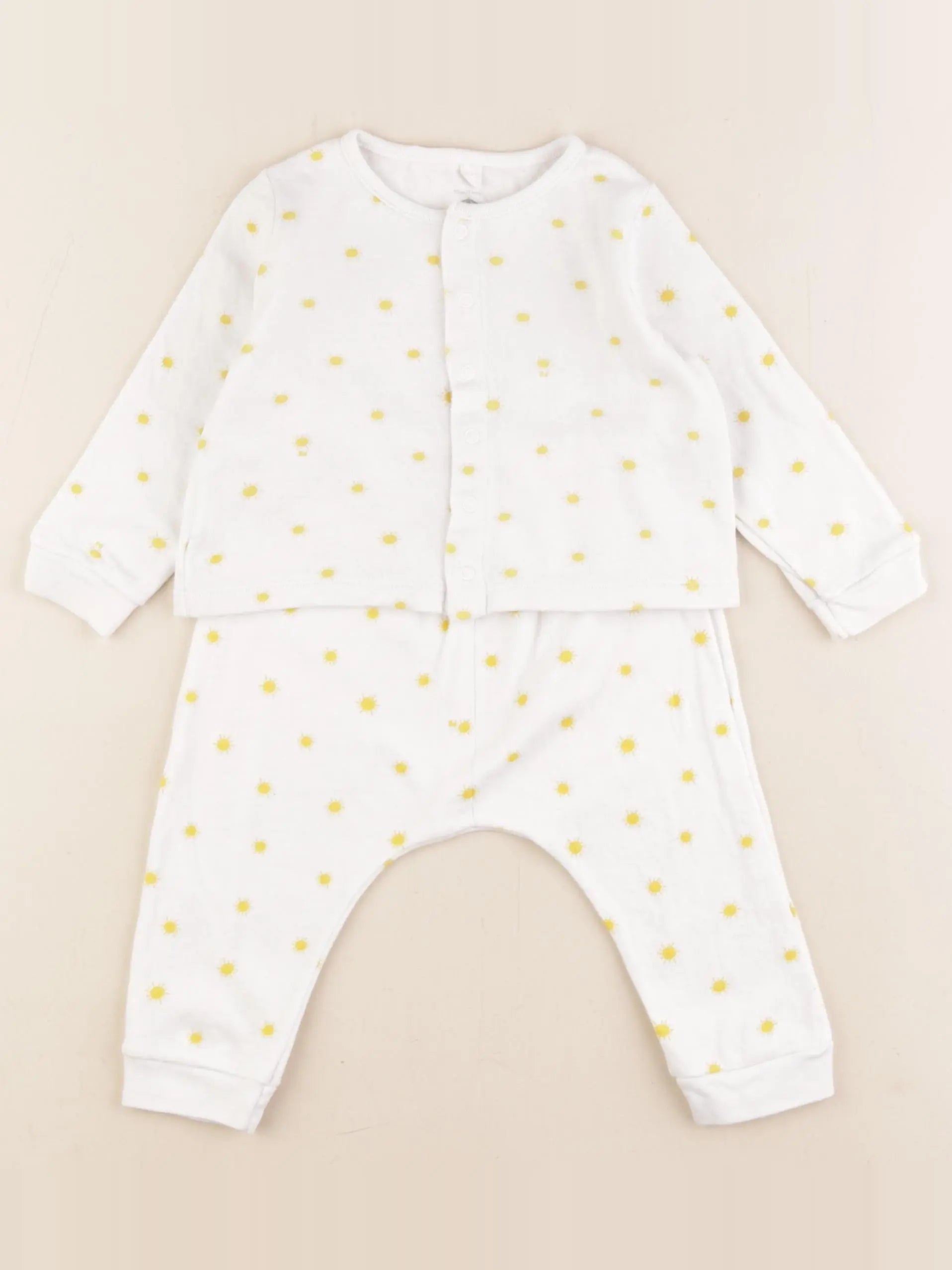 Petit Bateau - ensemble jaune - 12 mois