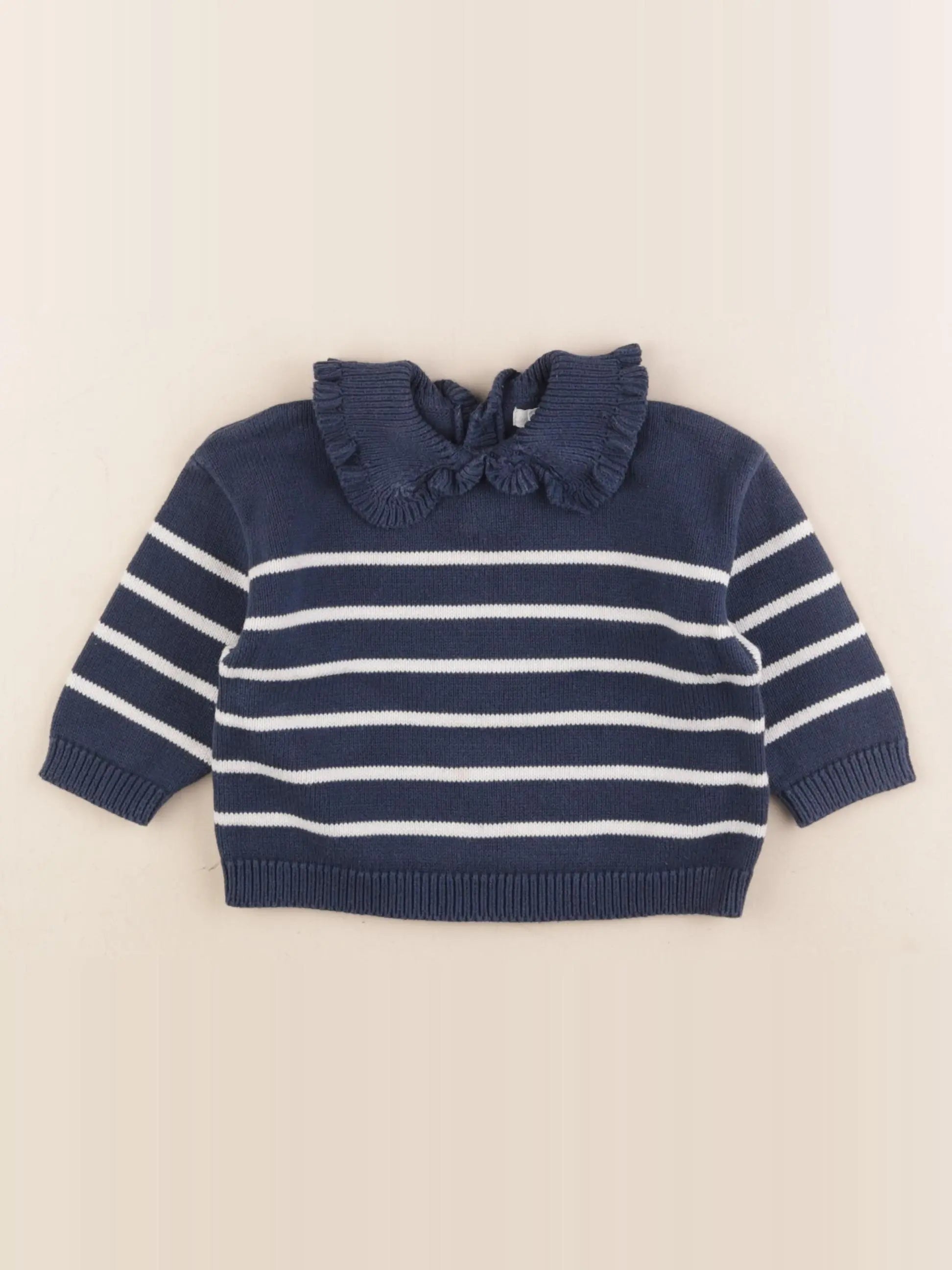 Vertbaudet - pull bleu - 12 mois