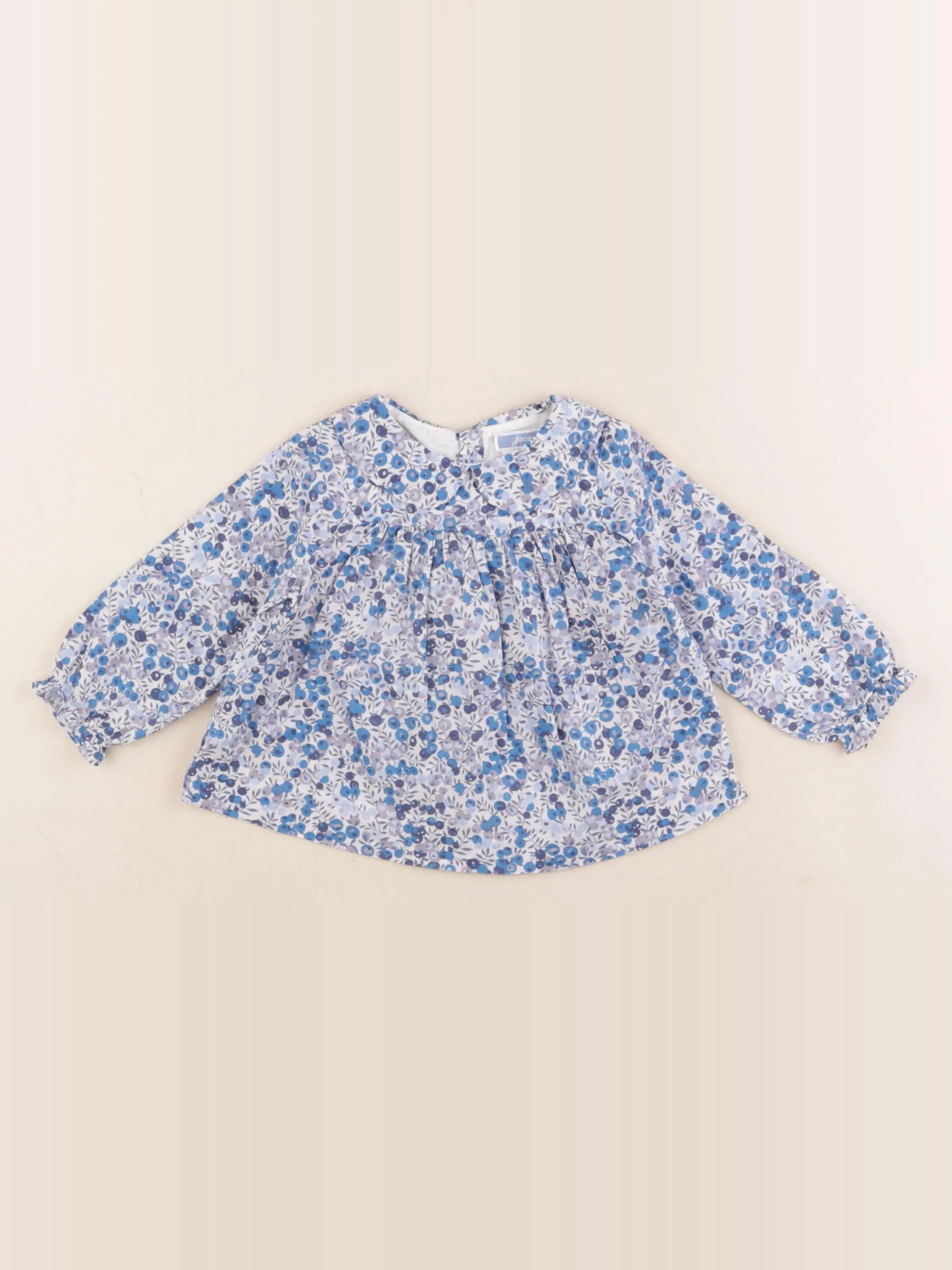Jacadi - blouse liberty bleu - 12 mois