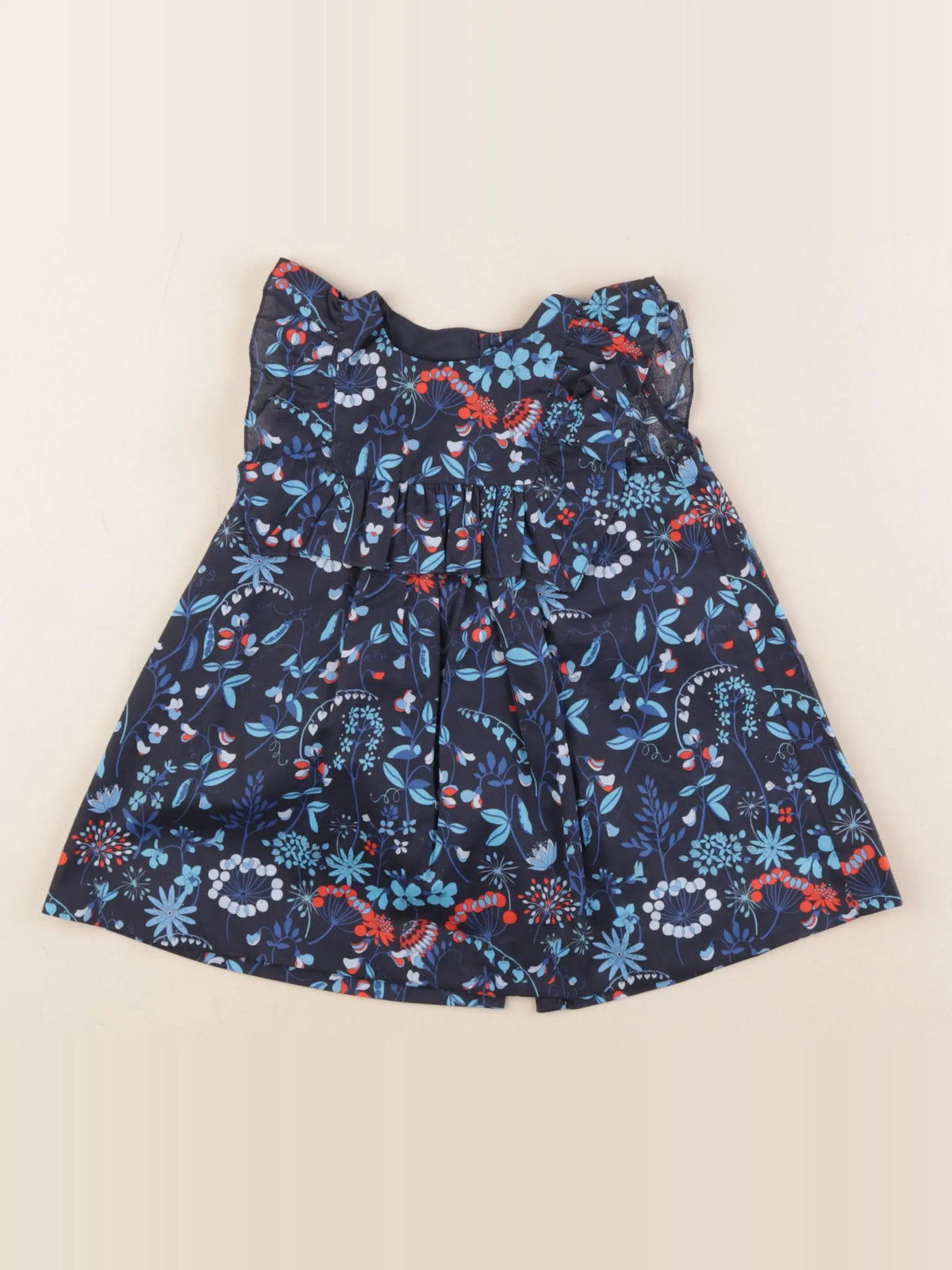 Jacadi - robe liberty bleu - 12 mois