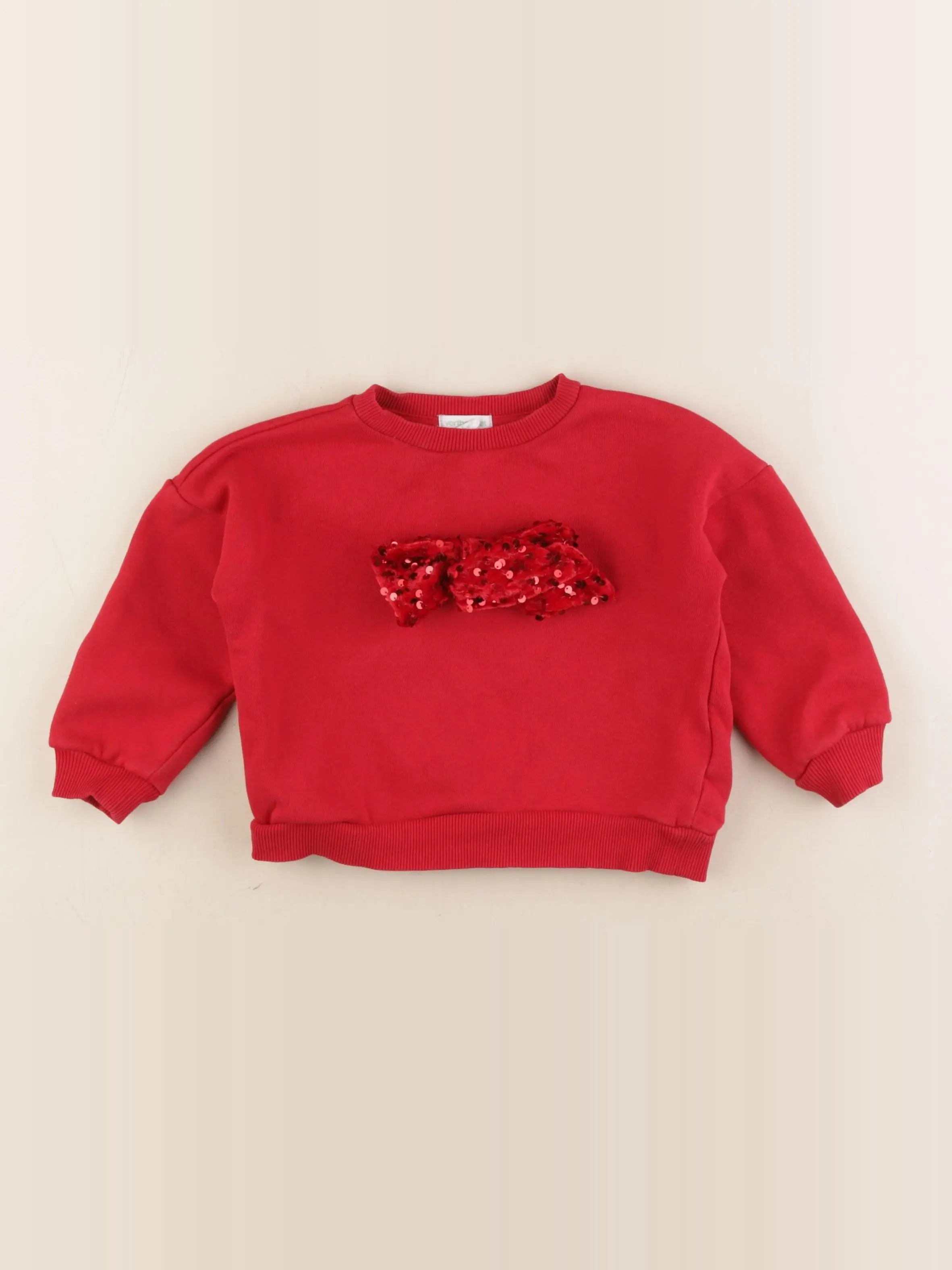 Vertbaudet - sweat rouge - 3 ans