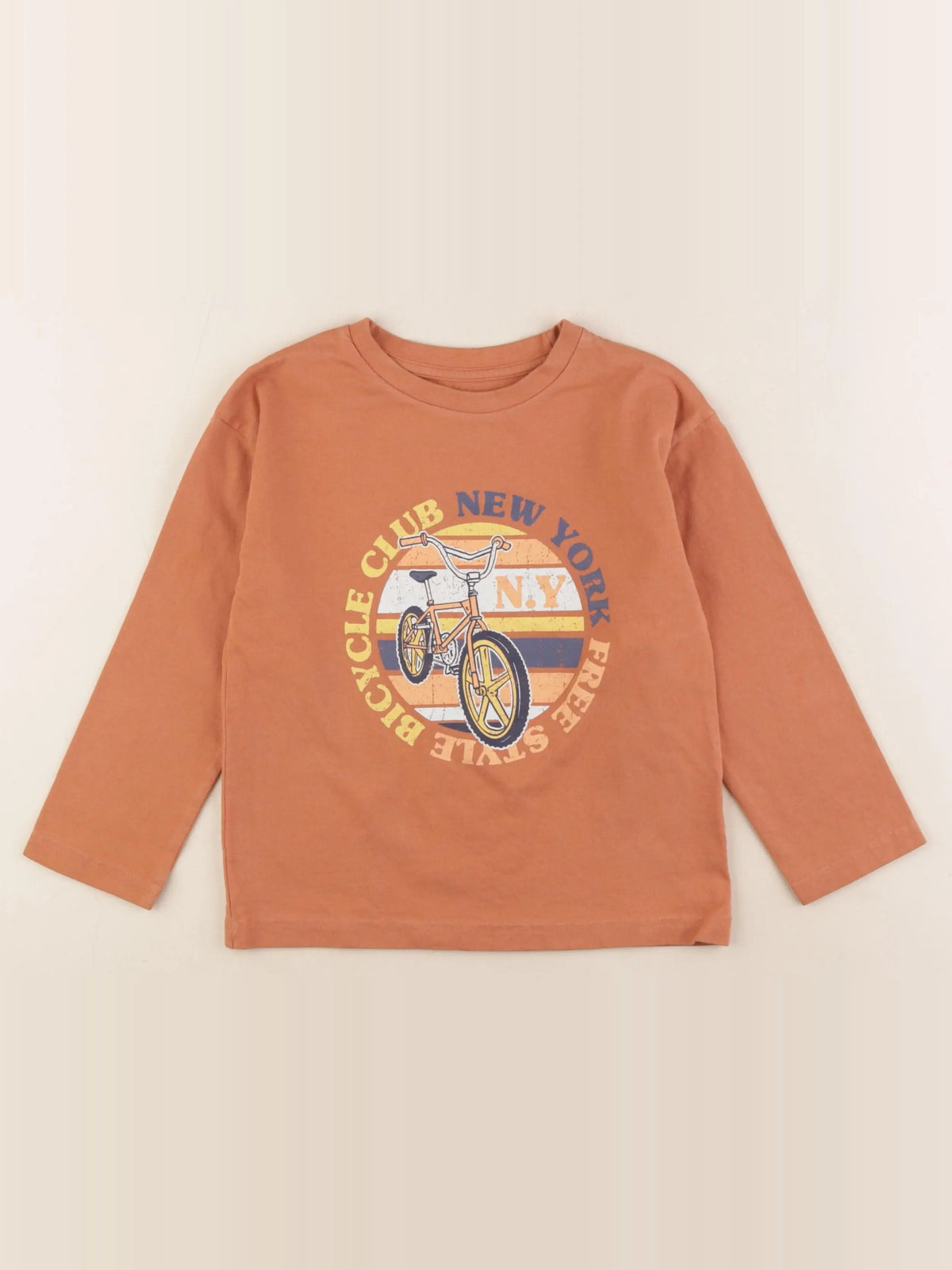Vertbaudet - tee-shirt marron - 6 ans