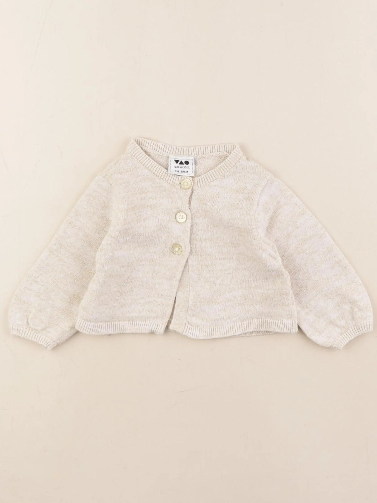 Tape à l'oeil - gilet beige, or - 3 mois