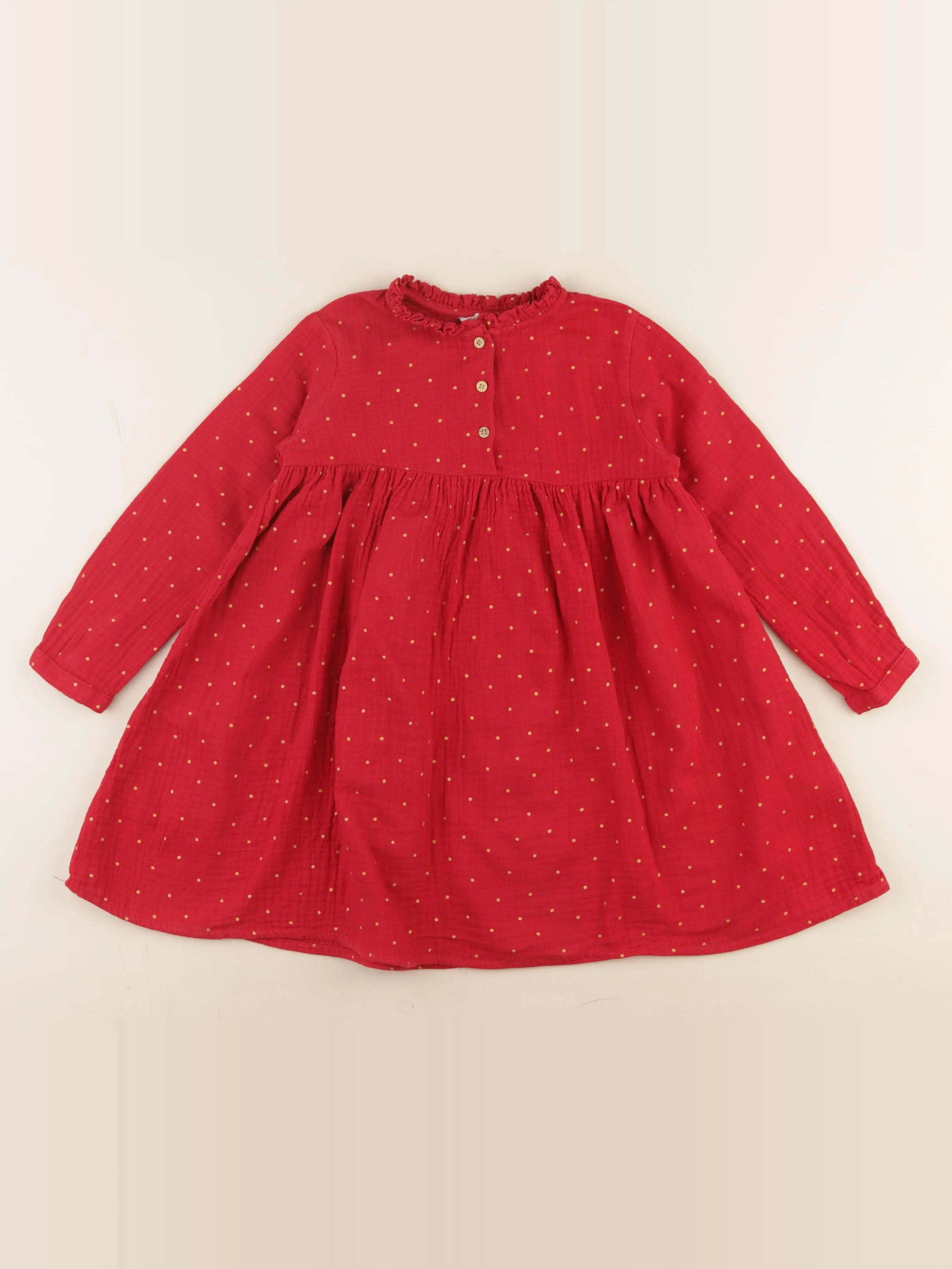 Vertbaudet - robe rouge - 5 ans