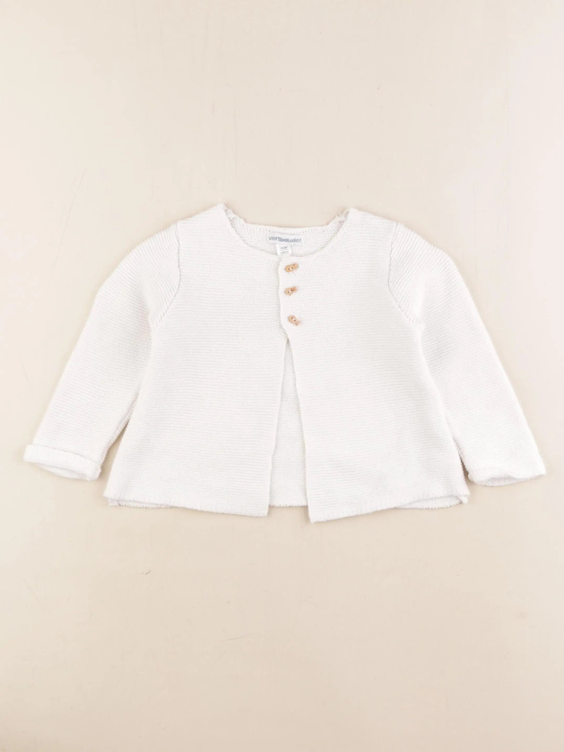 Vertbaudet - gilet blanc - 12 mois