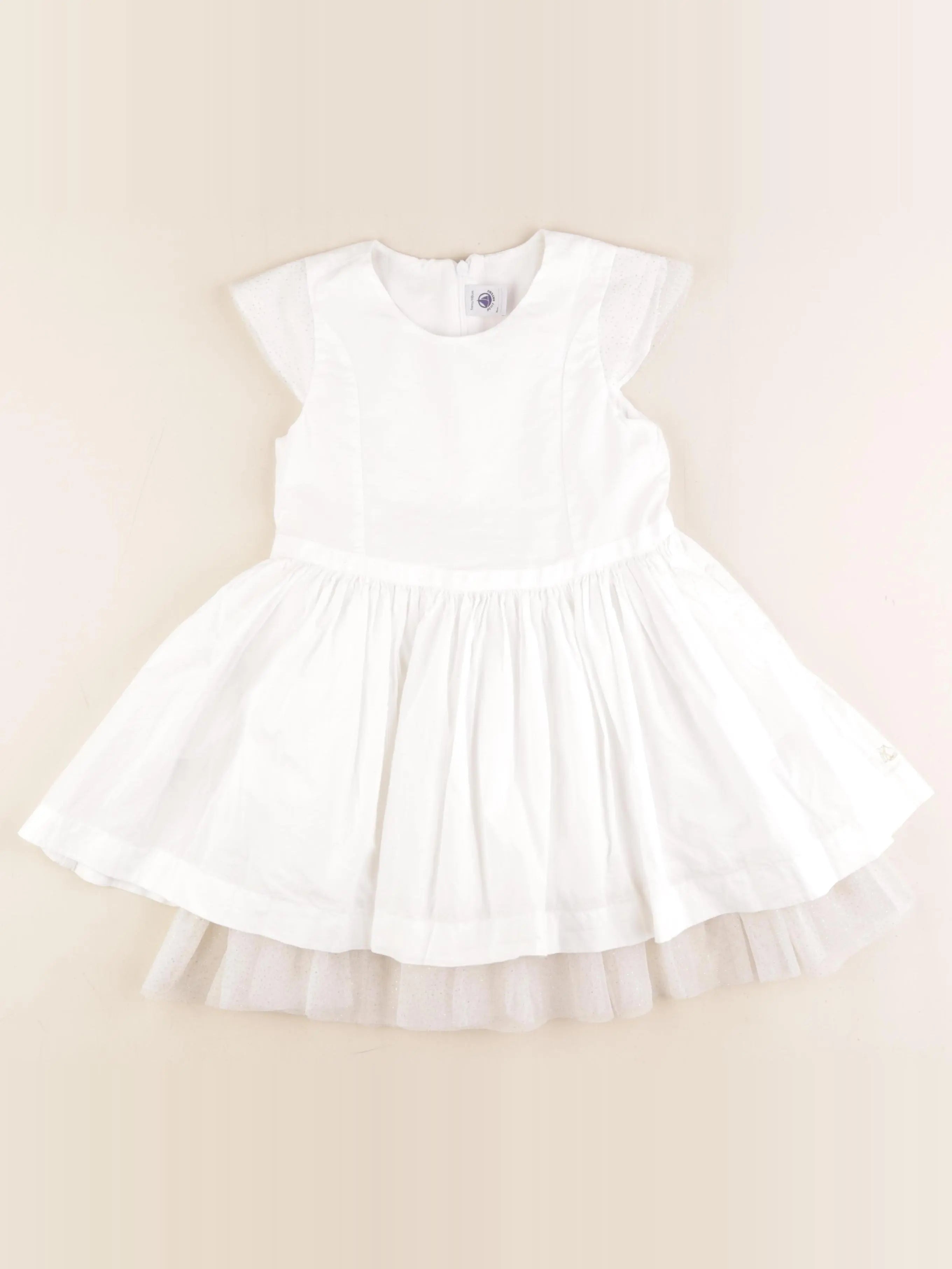 Petit Bateau - robe blanc - 5 ans