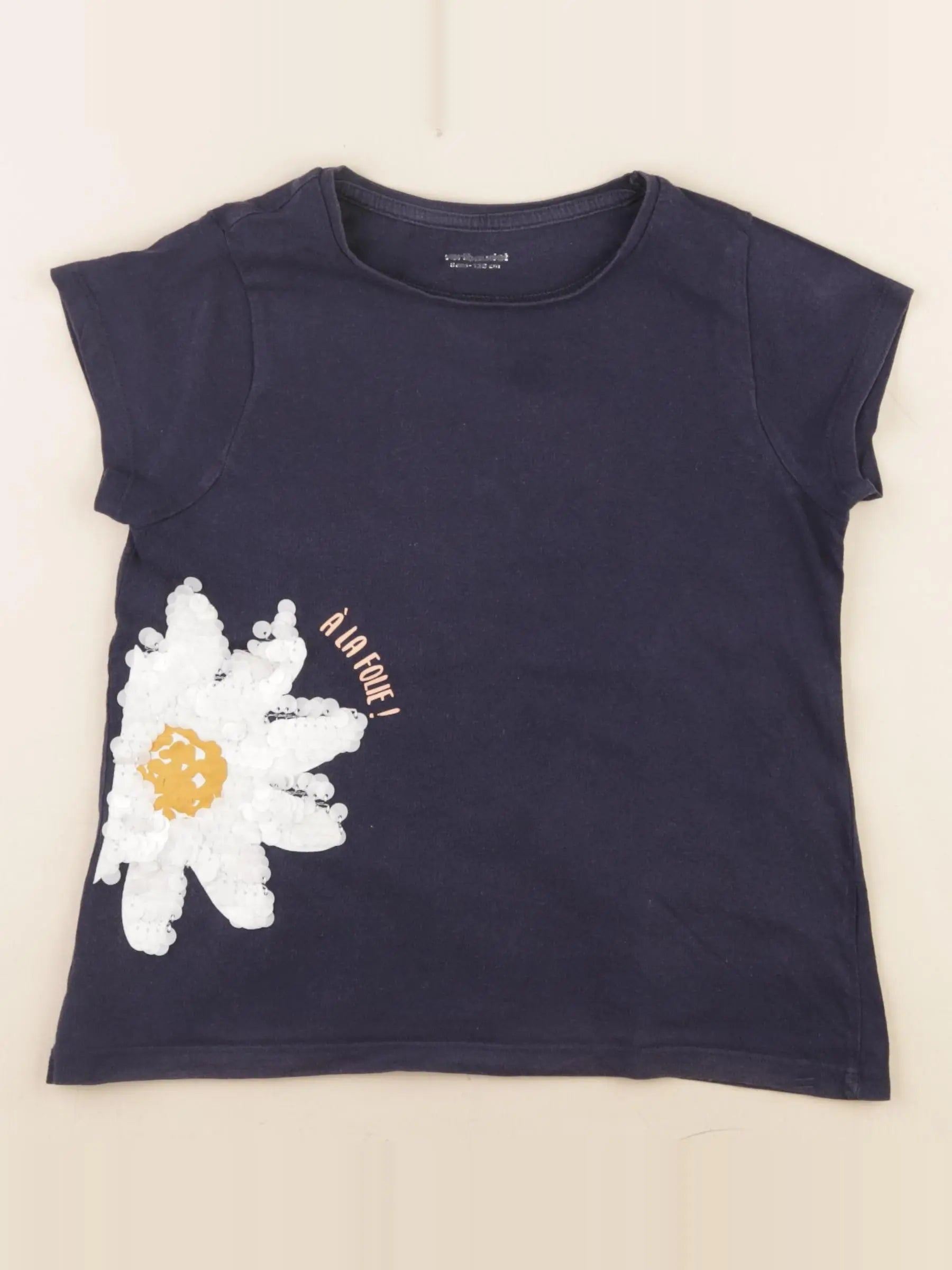 Vertbaudet - tee-shirt bleu - 8 ans