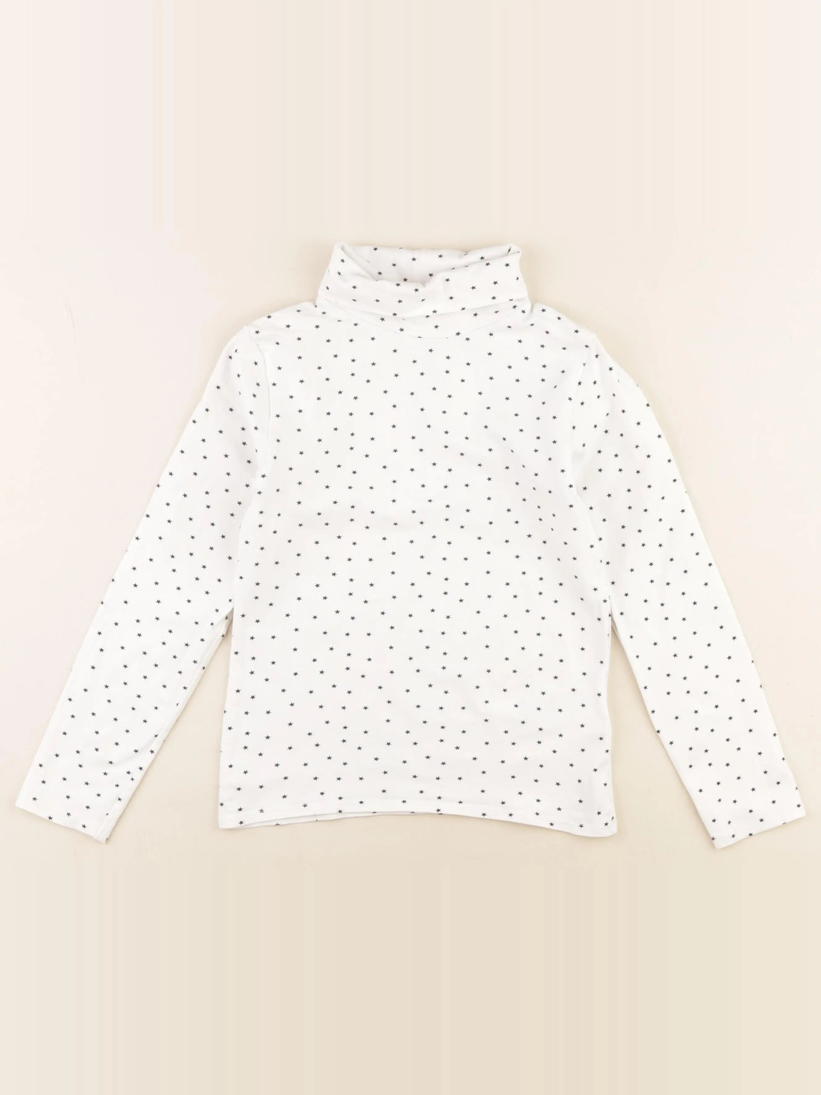 Vertbaudet - sous-pull blanc, bleu - 8 ans
