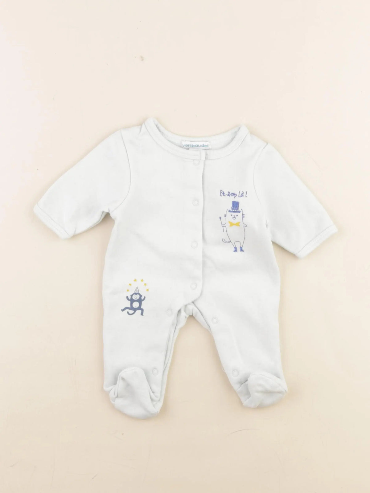 Vertbaudet - pyjama coton bleu - 0 mois