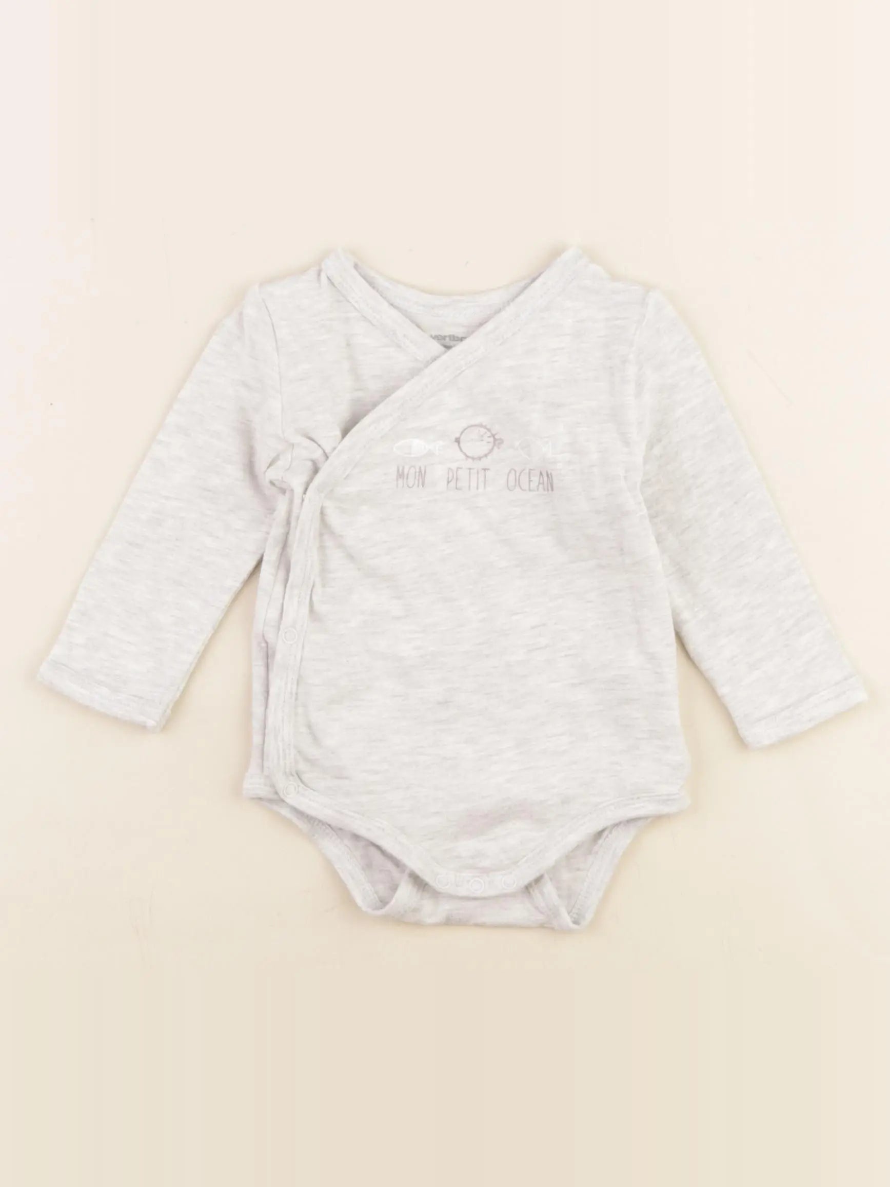 Vertbaudet - body gris - 6 mois
