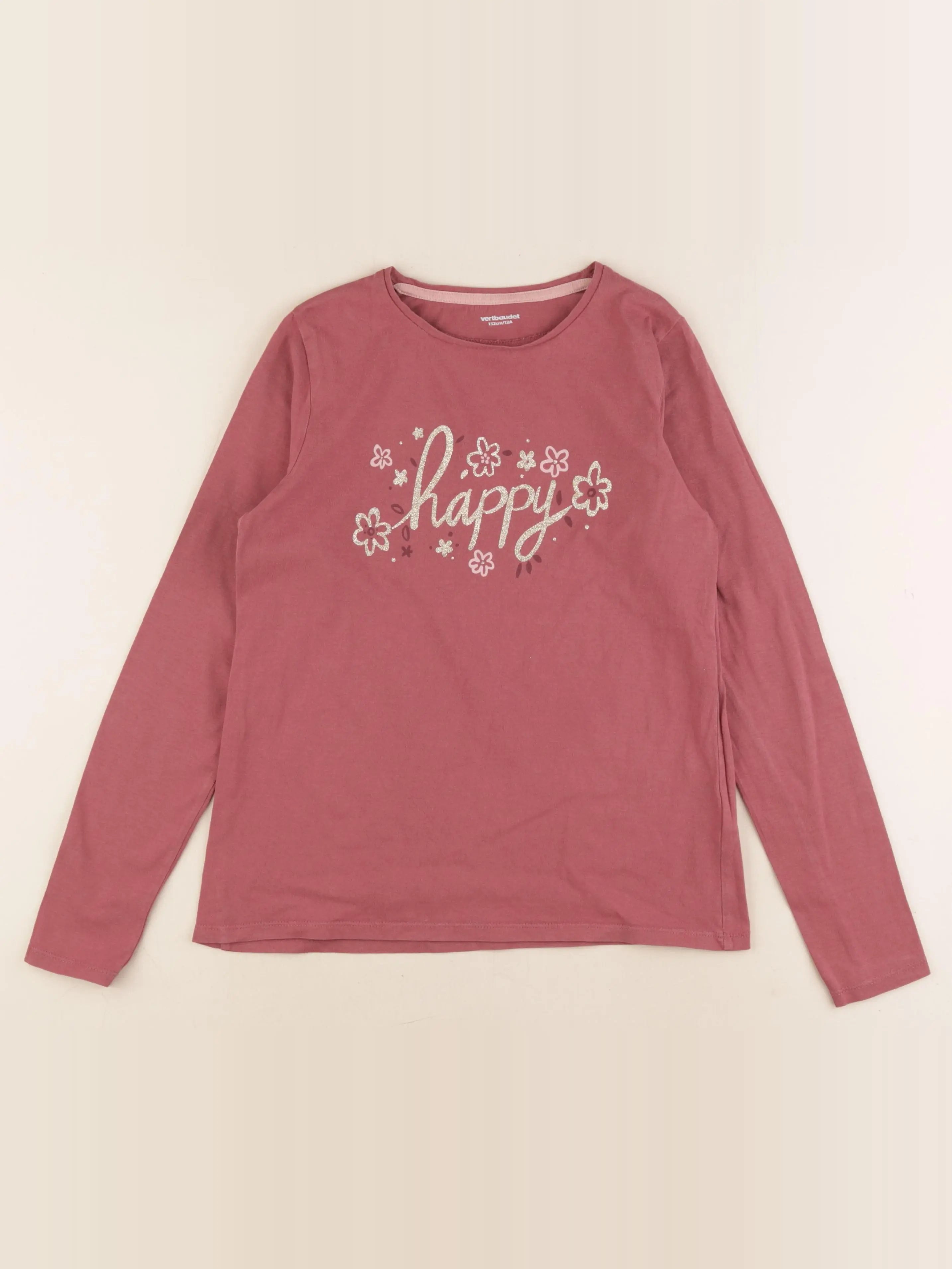 Vertbaudet - tee-shirt rose - 12 ans
