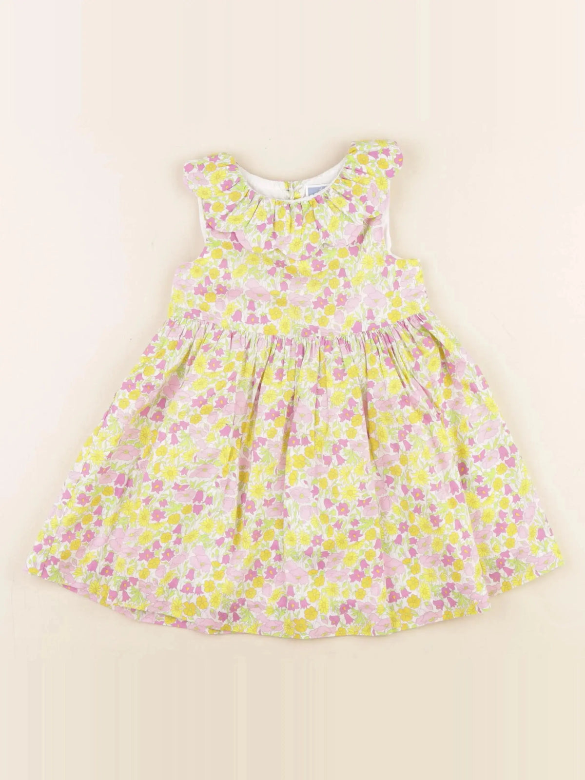 Jacadi - robe liberty jaune, rose - 24 mois