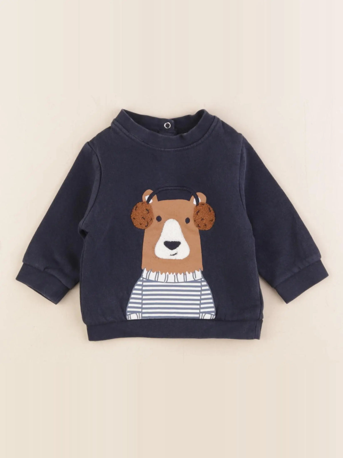Vertbaudet - sweat bleu - 3 mois