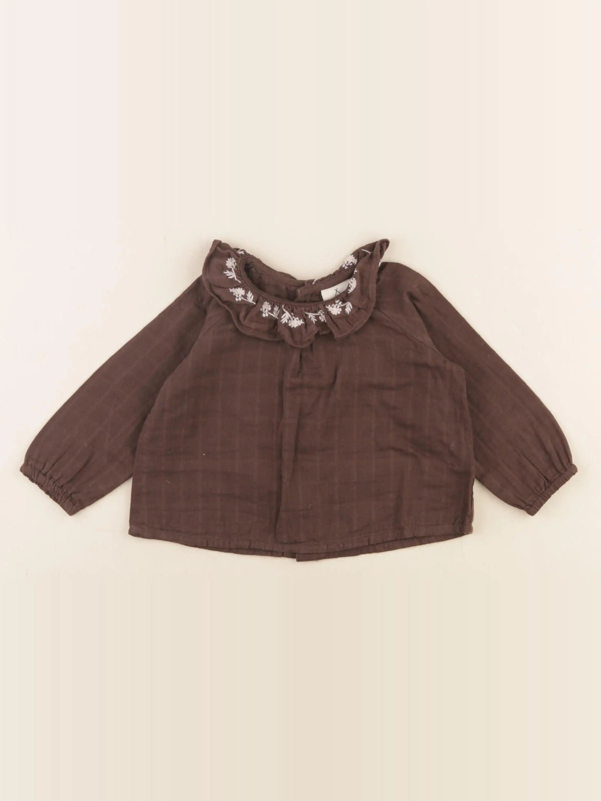 Lililotte - blouse marron - 9/12 mois