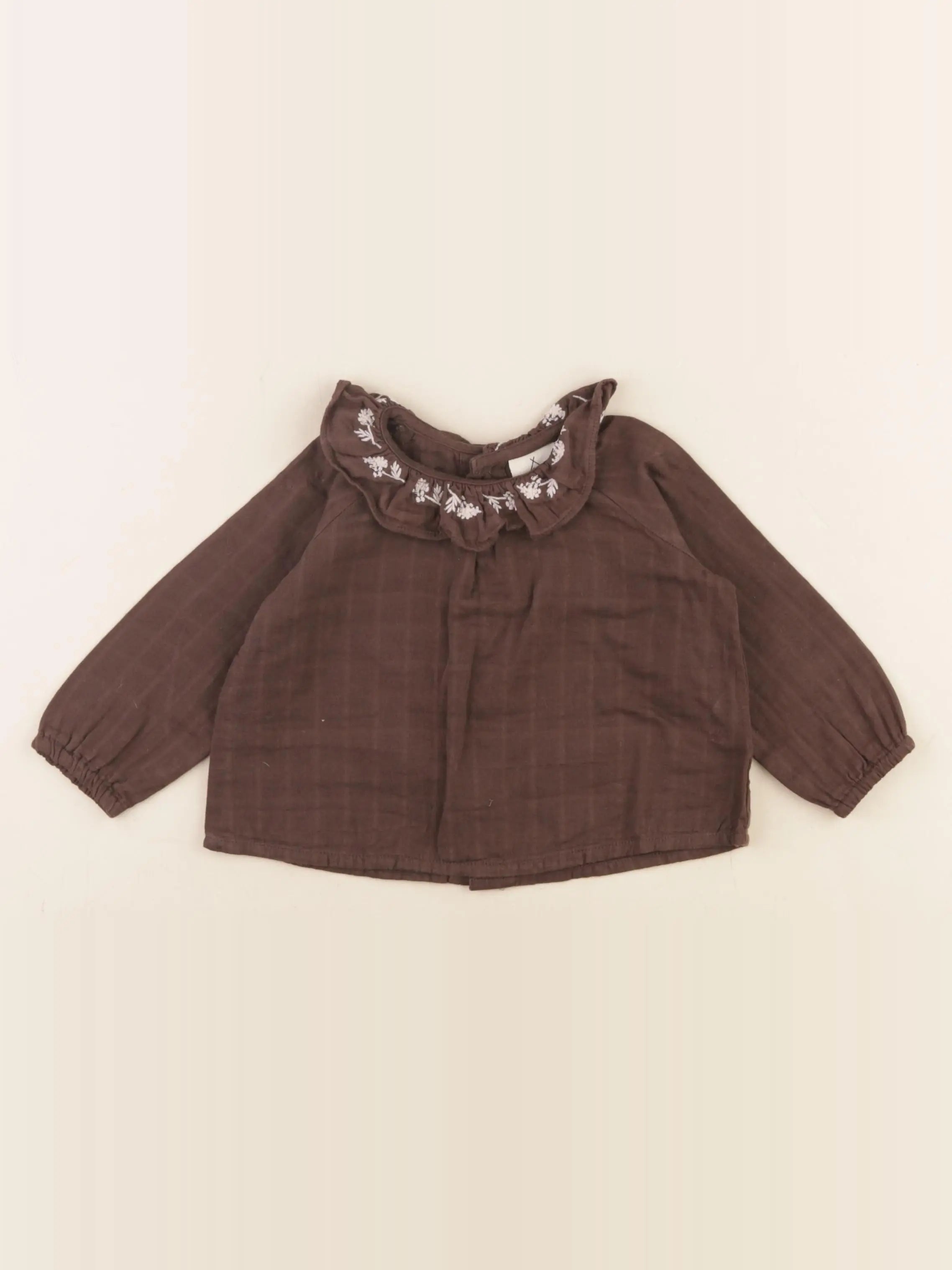 Lililotte - blouse marron - 9/12 mois
