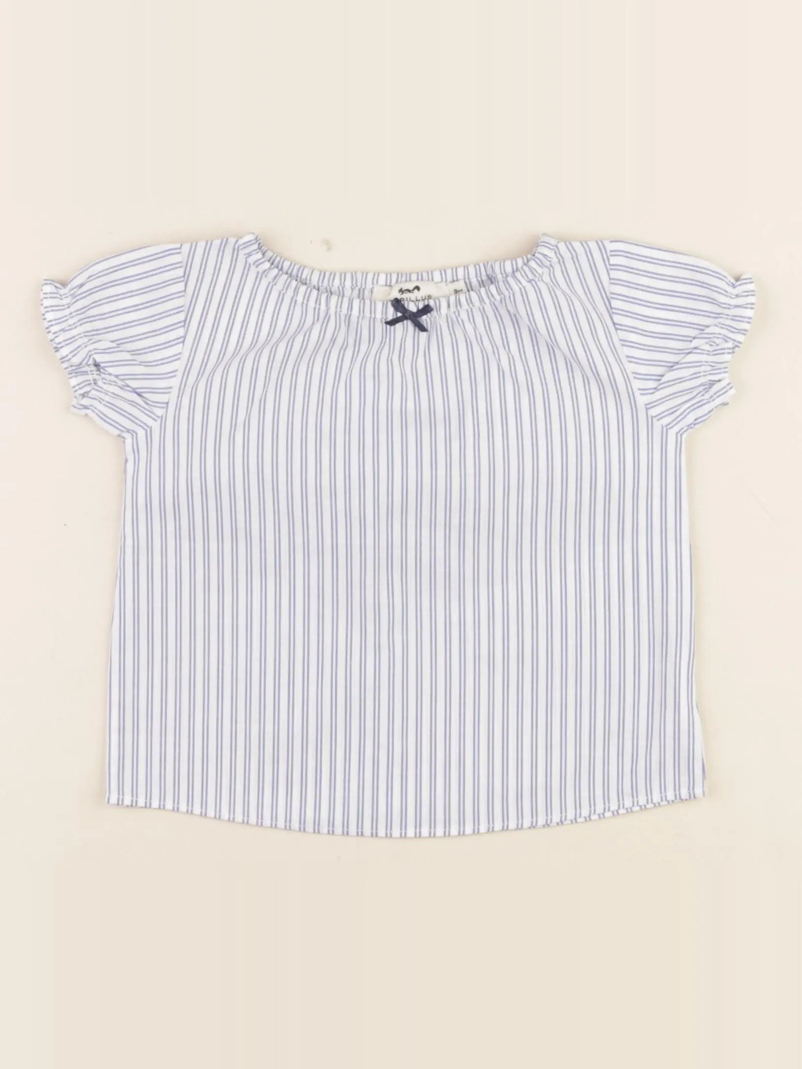 Cyrillus - blouse bleu, blanc - 9 mois