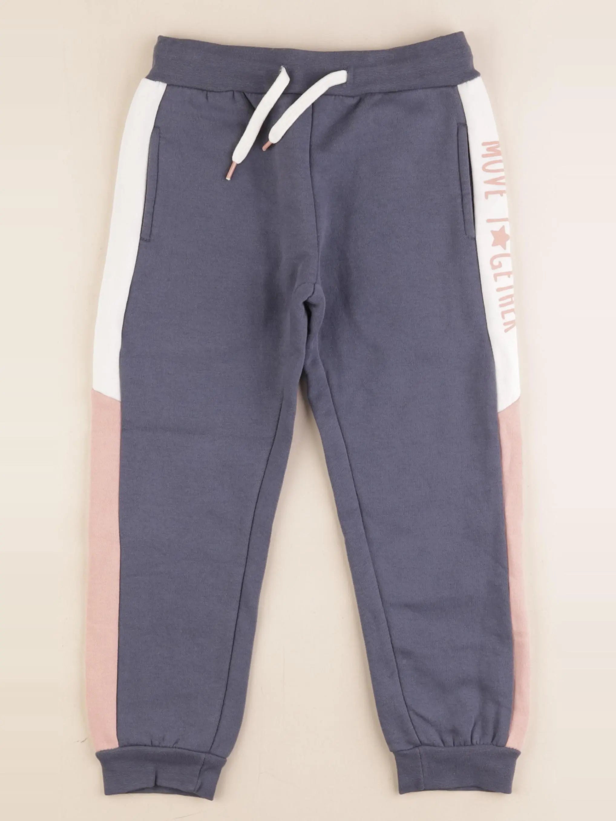 Vertbaudet - jogging doublé bleu, rose - 6 ans