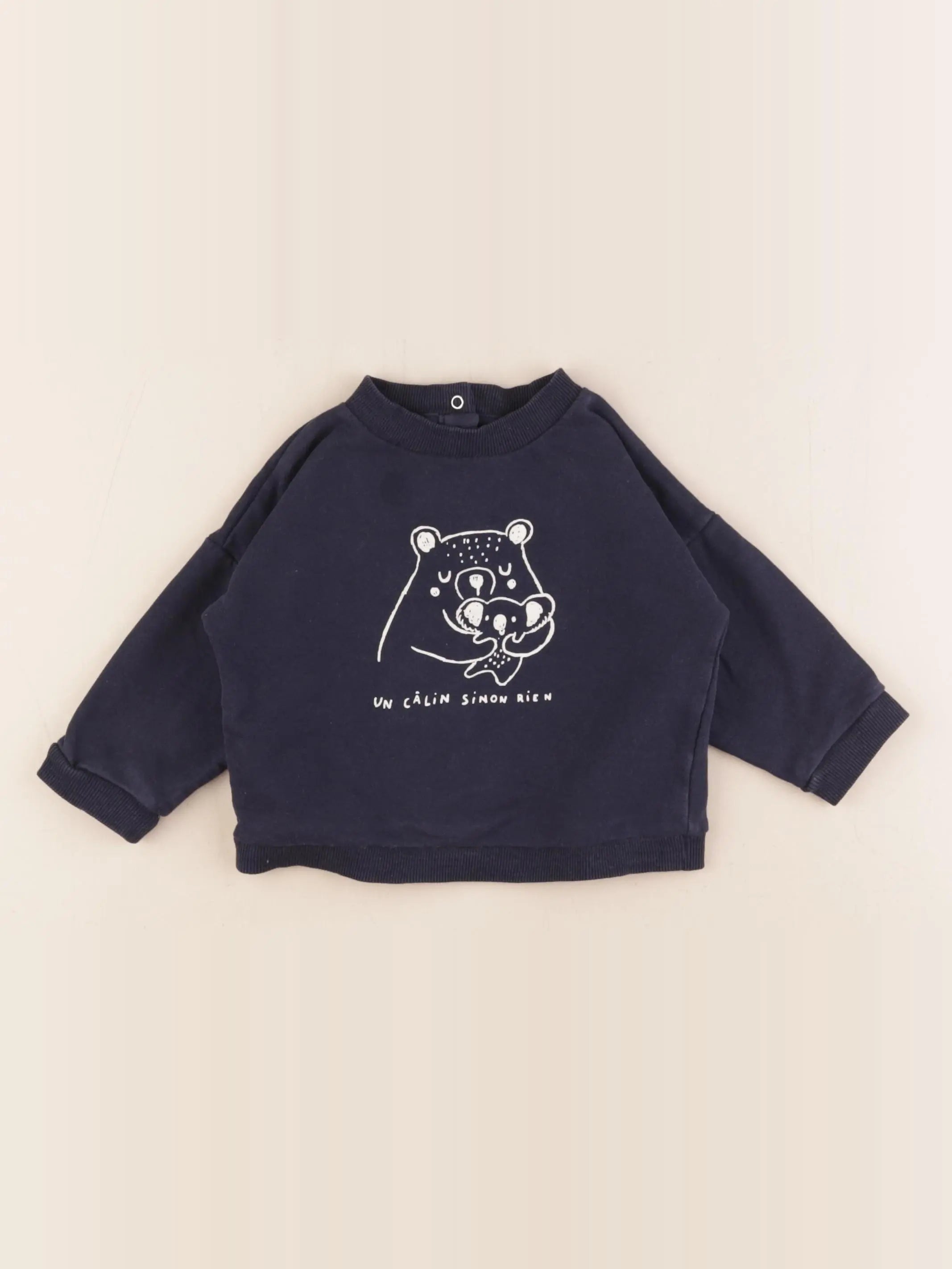Vertbaudet - sweat bleu - 12 mois