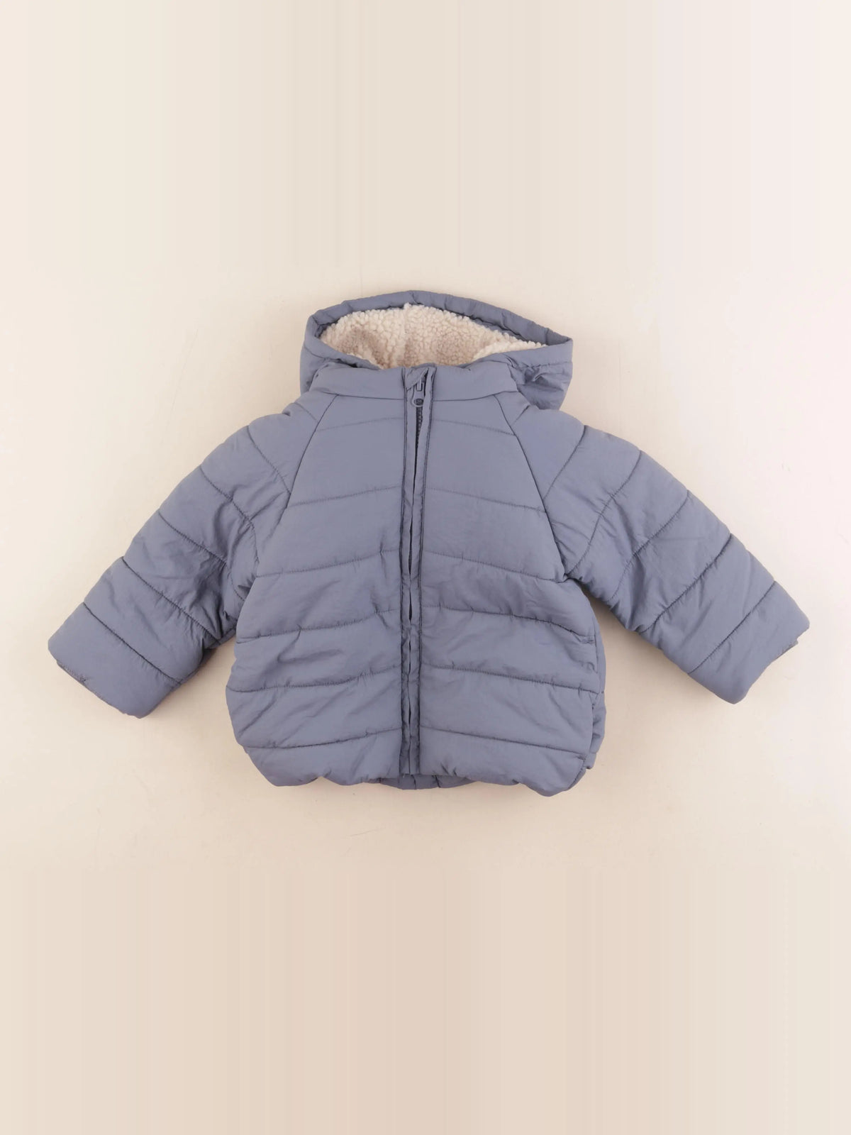 Vertbaudet - doudoune capuche amovible bleu - 36 mois