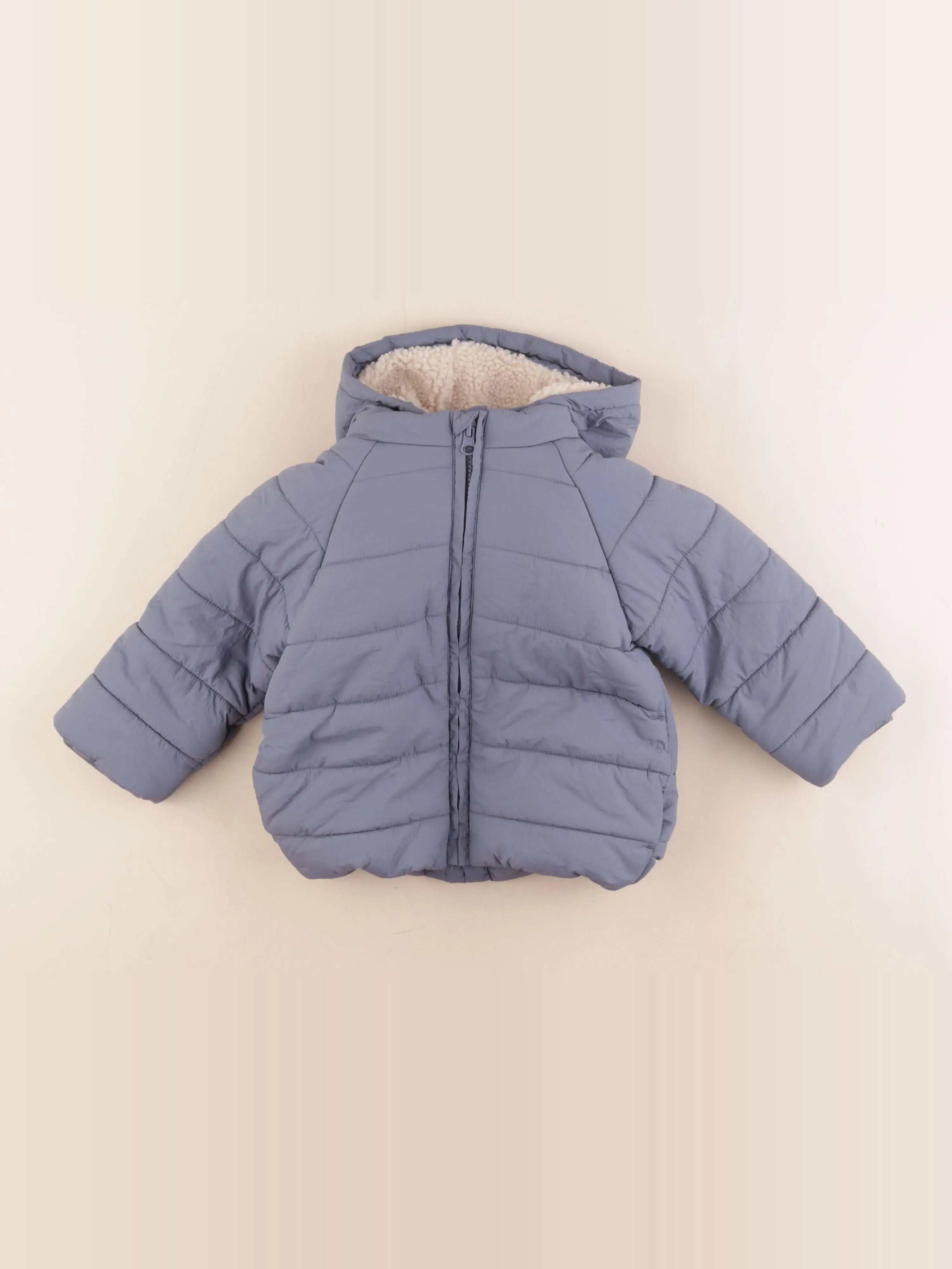 Vertbaudet - doudoune capuche amovible bleu - 36 mois