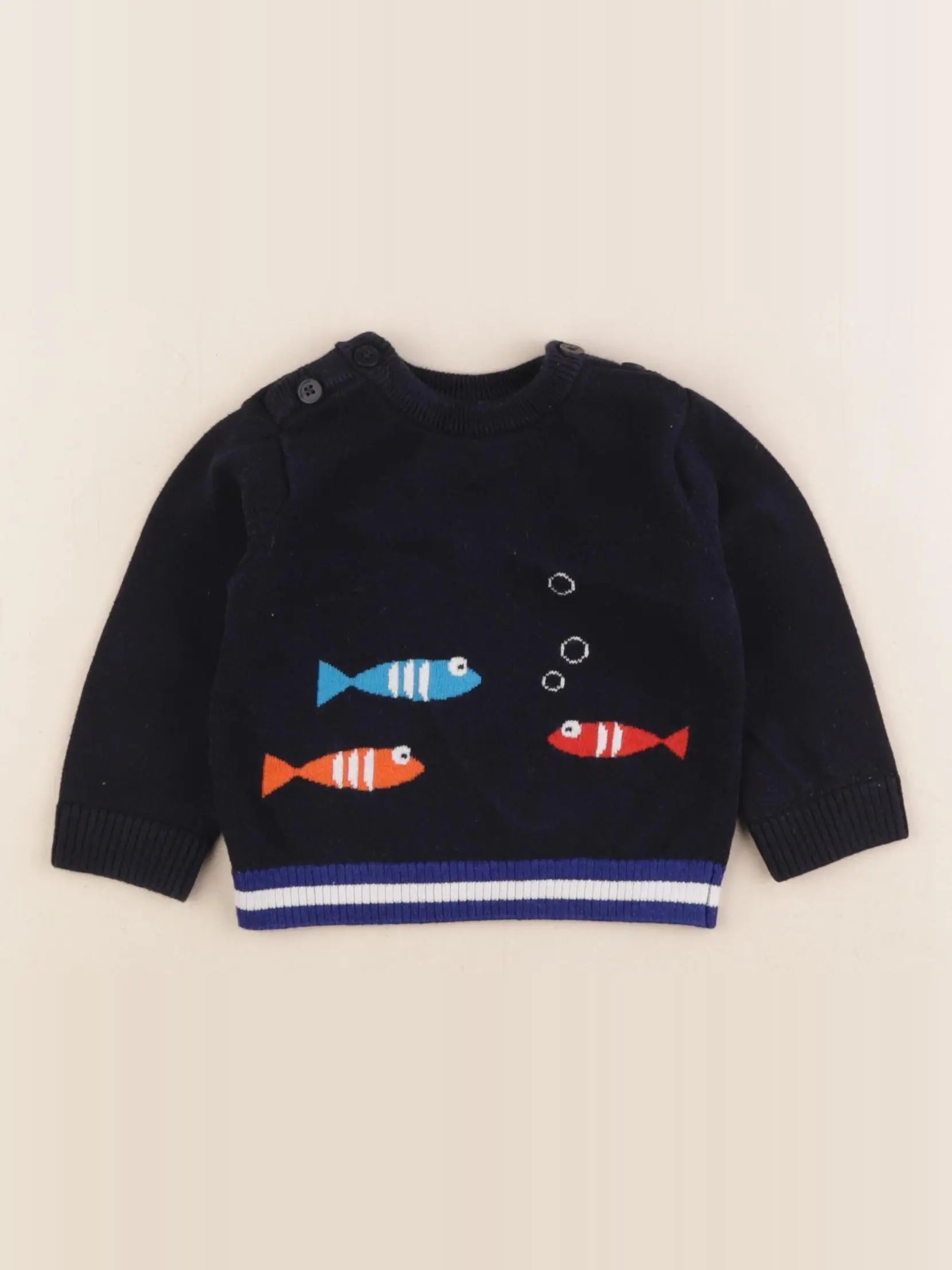 Jacadi - pull bleu - 6 mois
