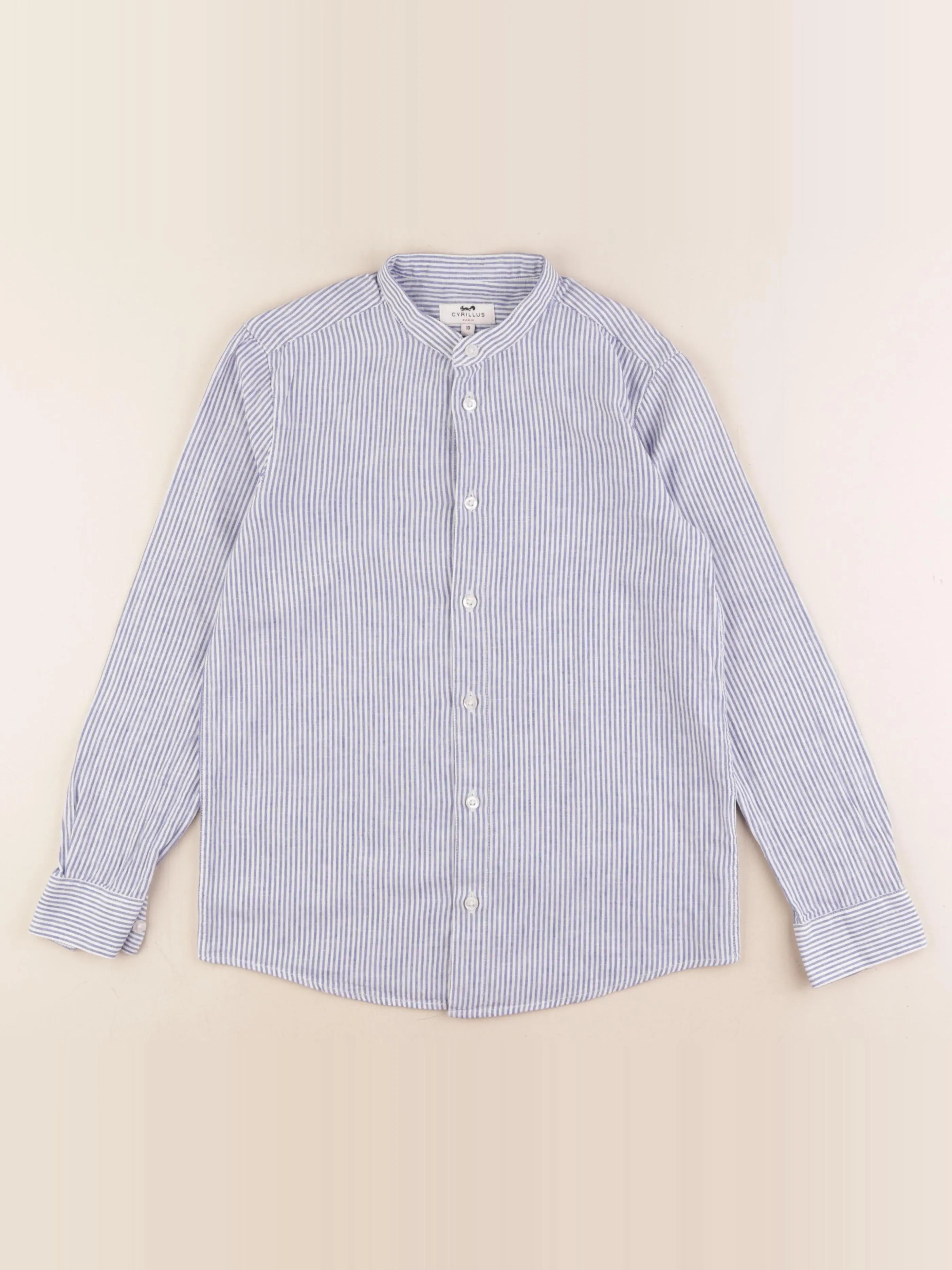 Cyrillus - chemise blanc, bleu - 10 ans