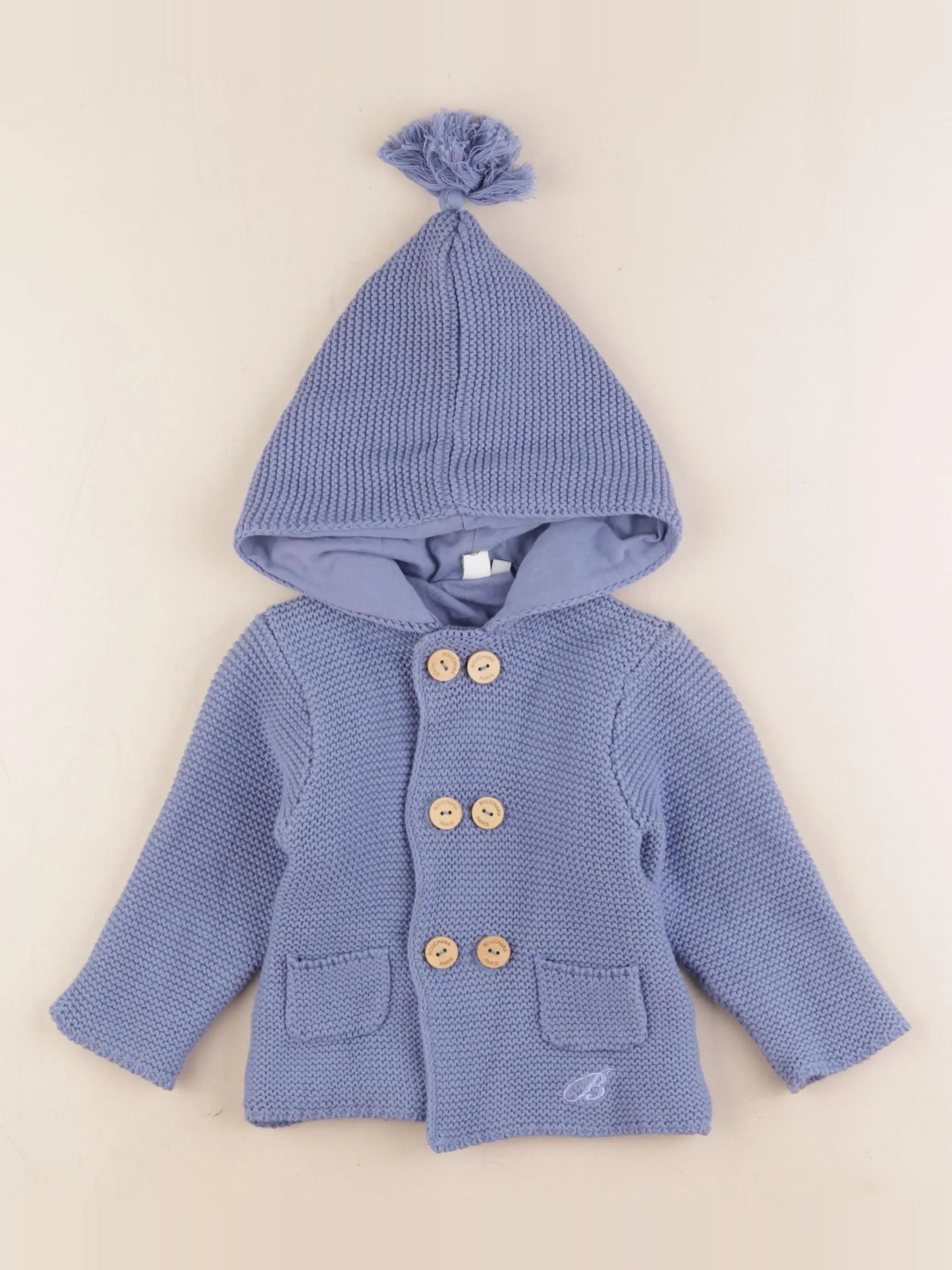 Bouchara - gilet bleu - 12 mois