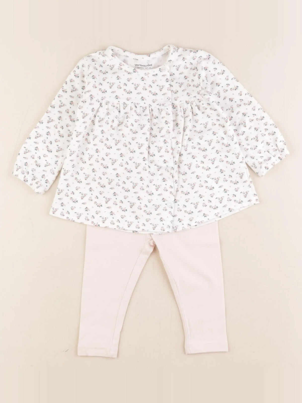 Vertbaudet - ensemble rose - 6 mois
