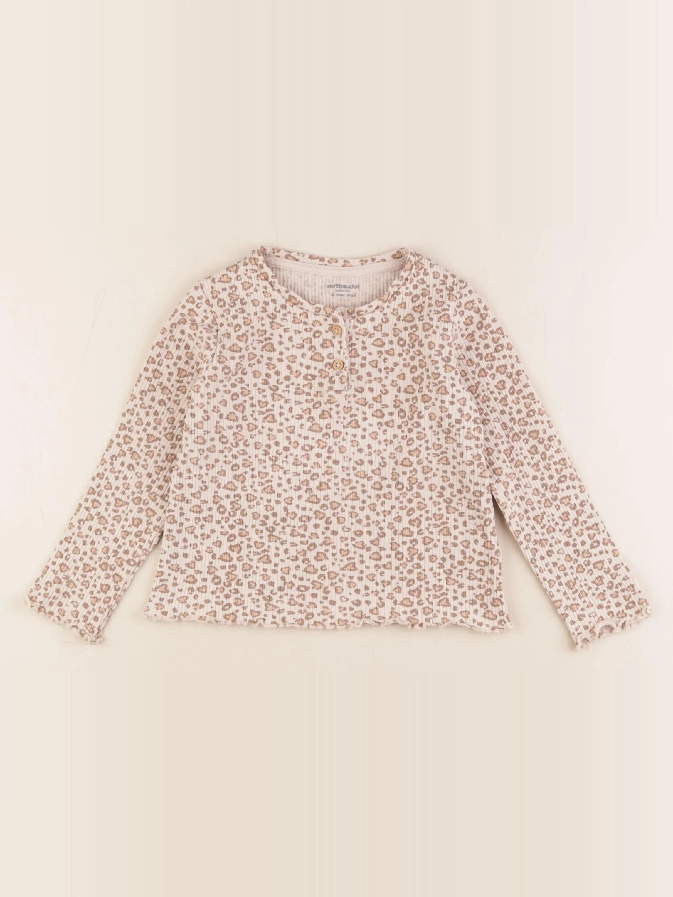 Vertbaudet - tee-shirt marron - 36 mois