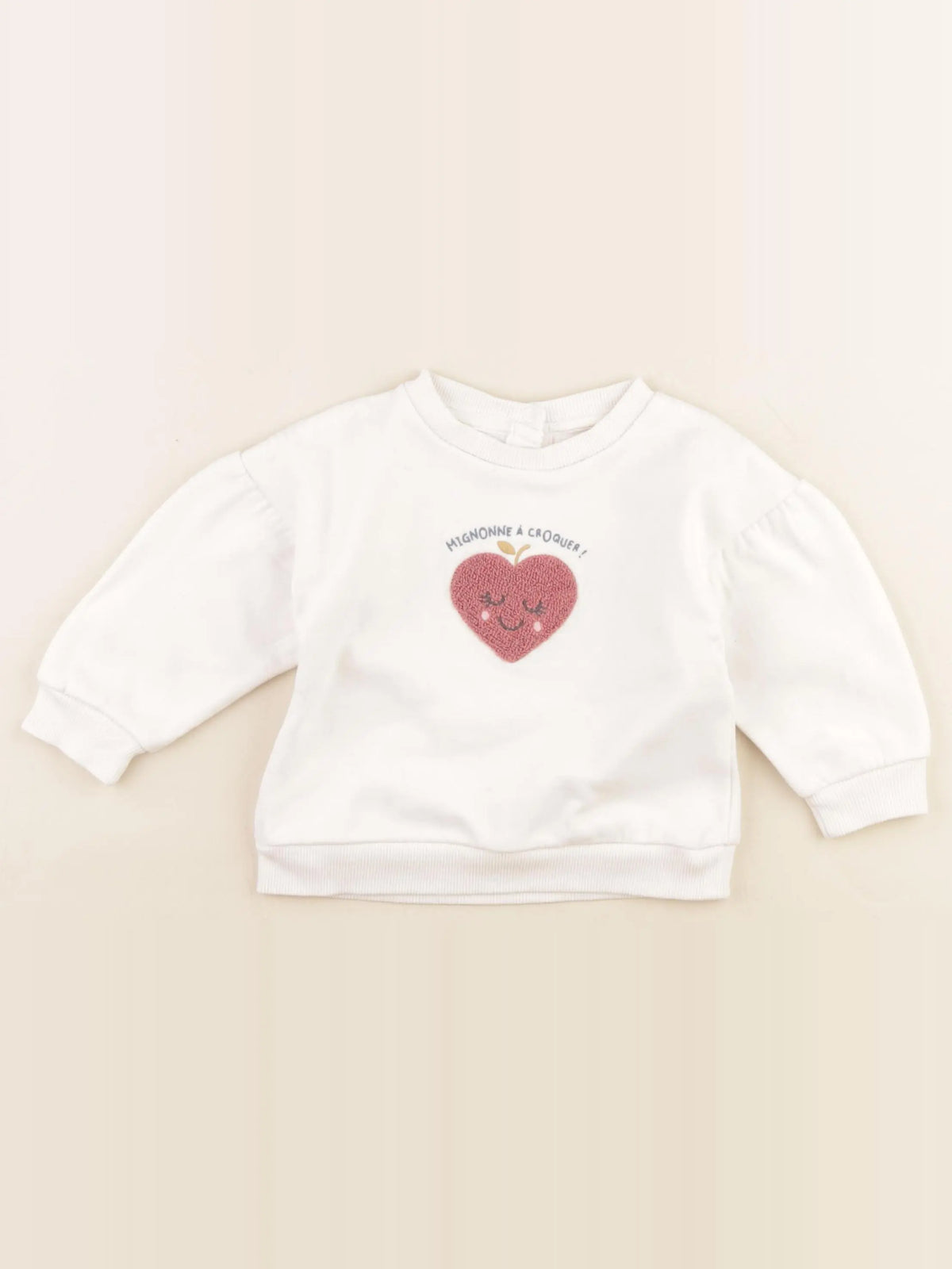 Vertbaudet - sweat blanc - 12 mois
