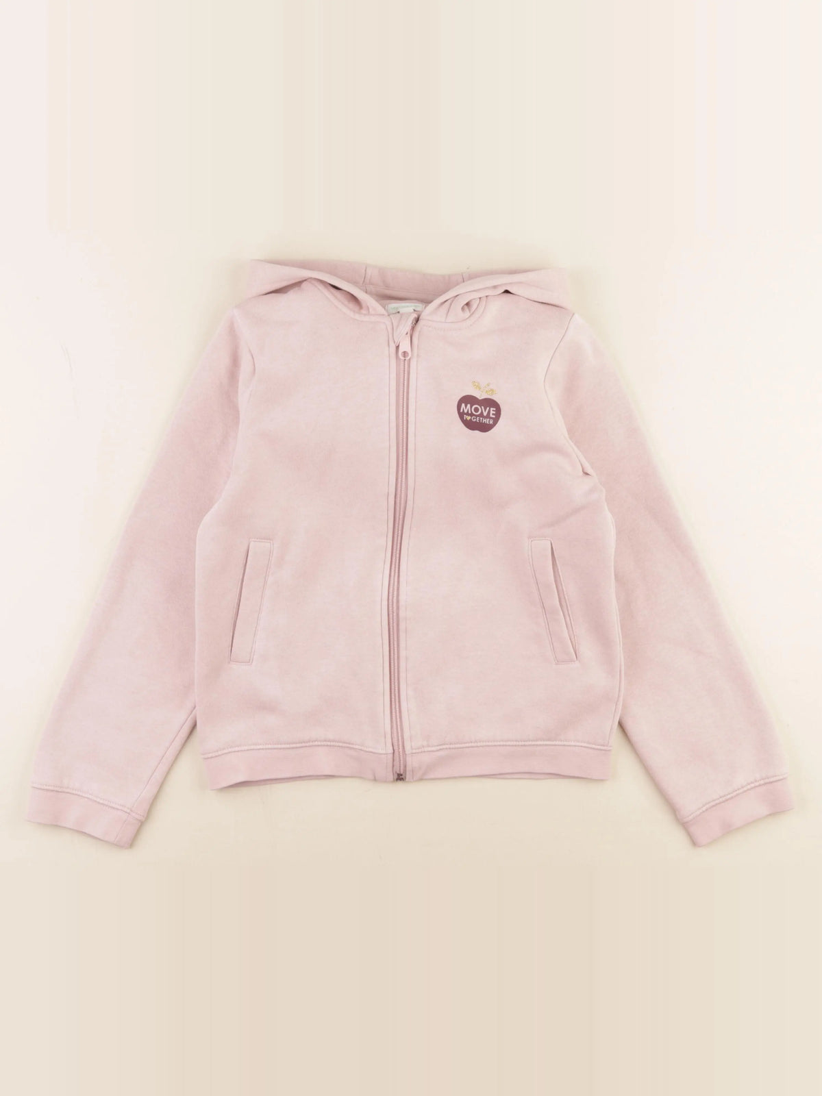 Vertbaudet - sweat or, rose - 10 ans