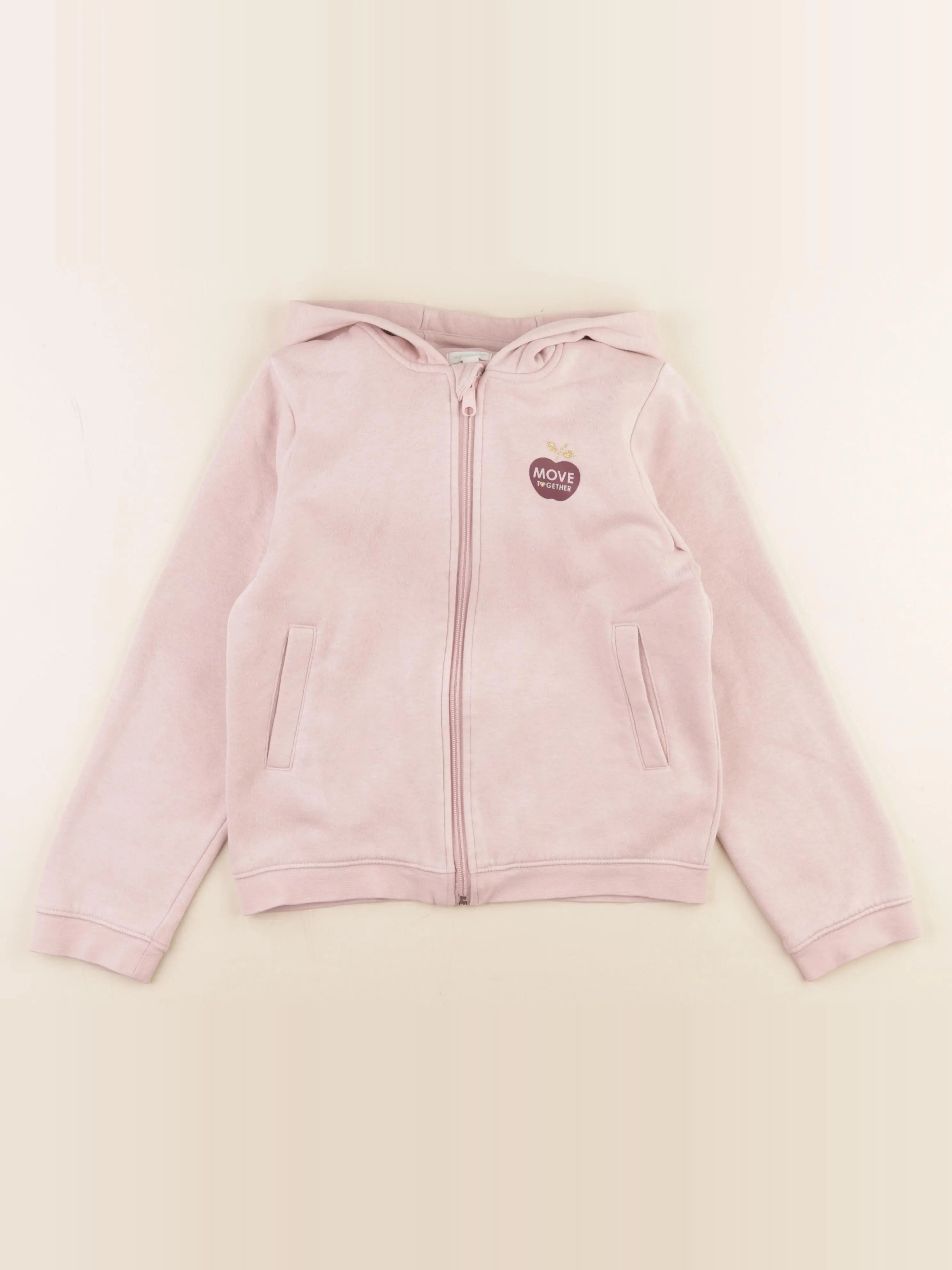 Vertbaudet - sweat or, rose - 10 ans