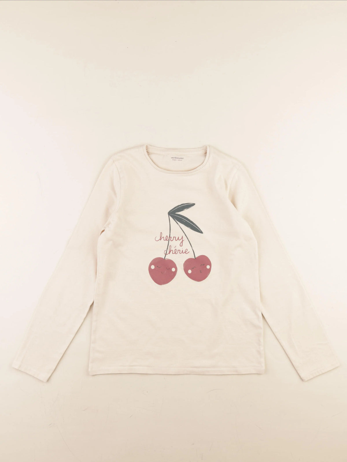Vertbaudet - tee-shirt beige - 10 ans