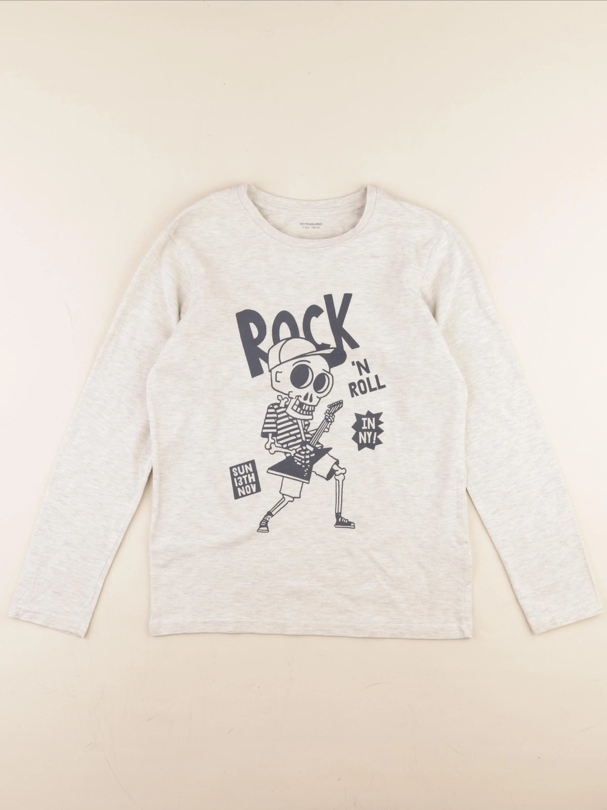 Vertbaudet - tee-shirt beige - 14 ans