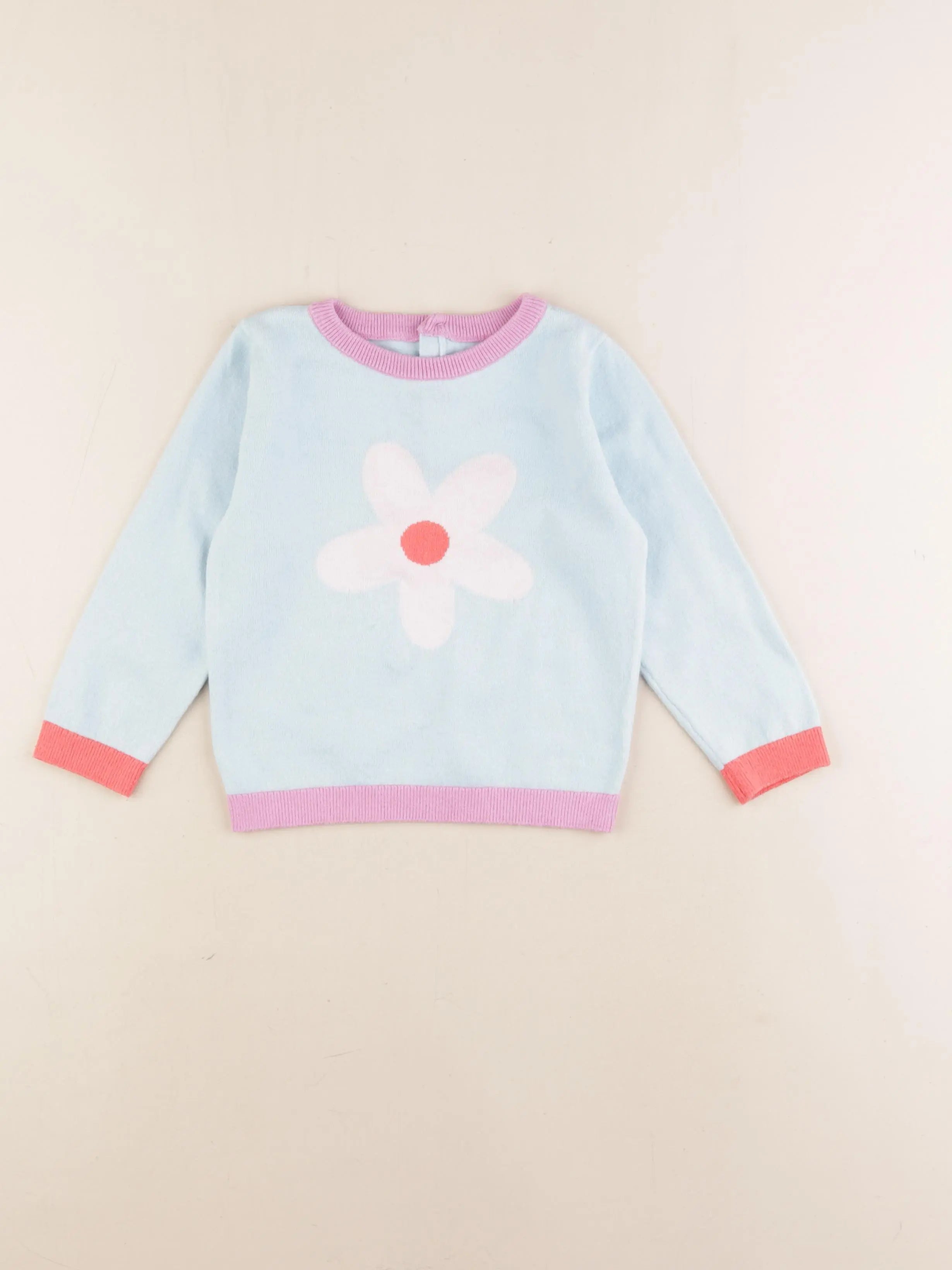 Jacadi - pull bleu, rose - 36 mois