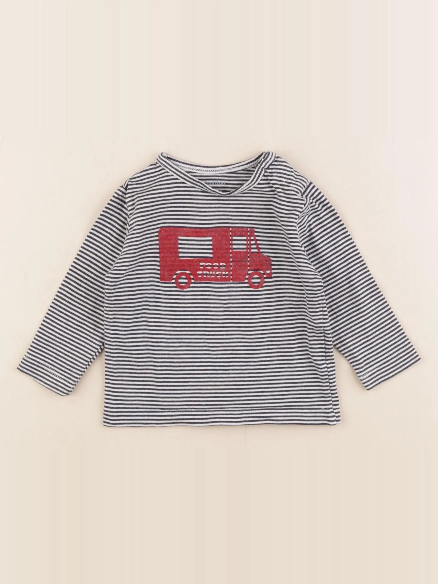 Boutchou - tee-shirt bleu, blanc - 6 mois