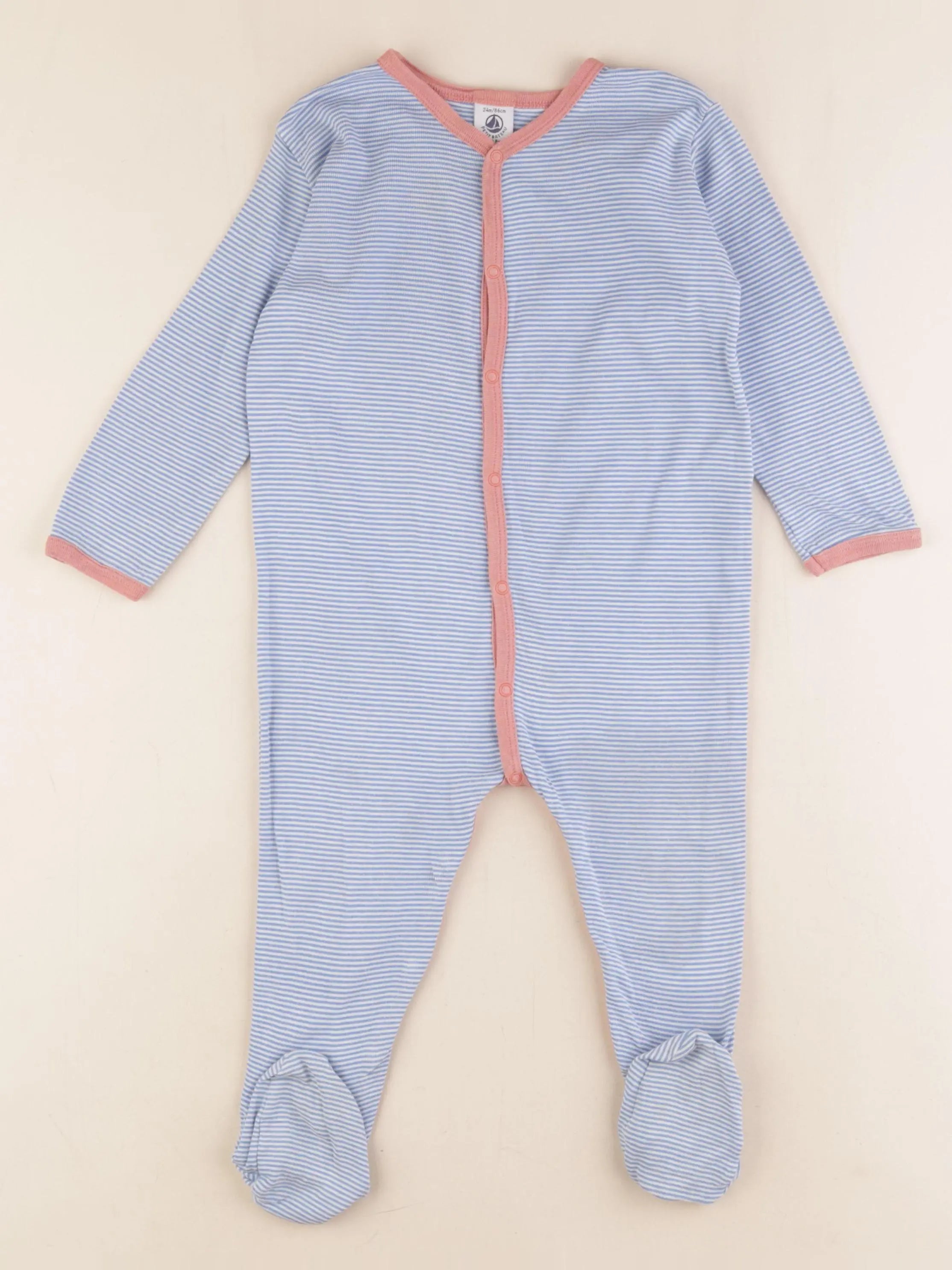 Petit Bateau - pyjama coton bleu - 24 mois