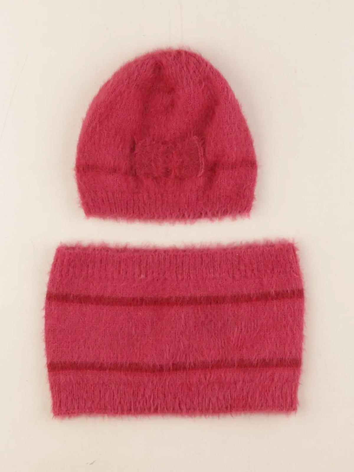 Vertbaudet - ensemble bonnet/tour de cou rose - 2/3 ans