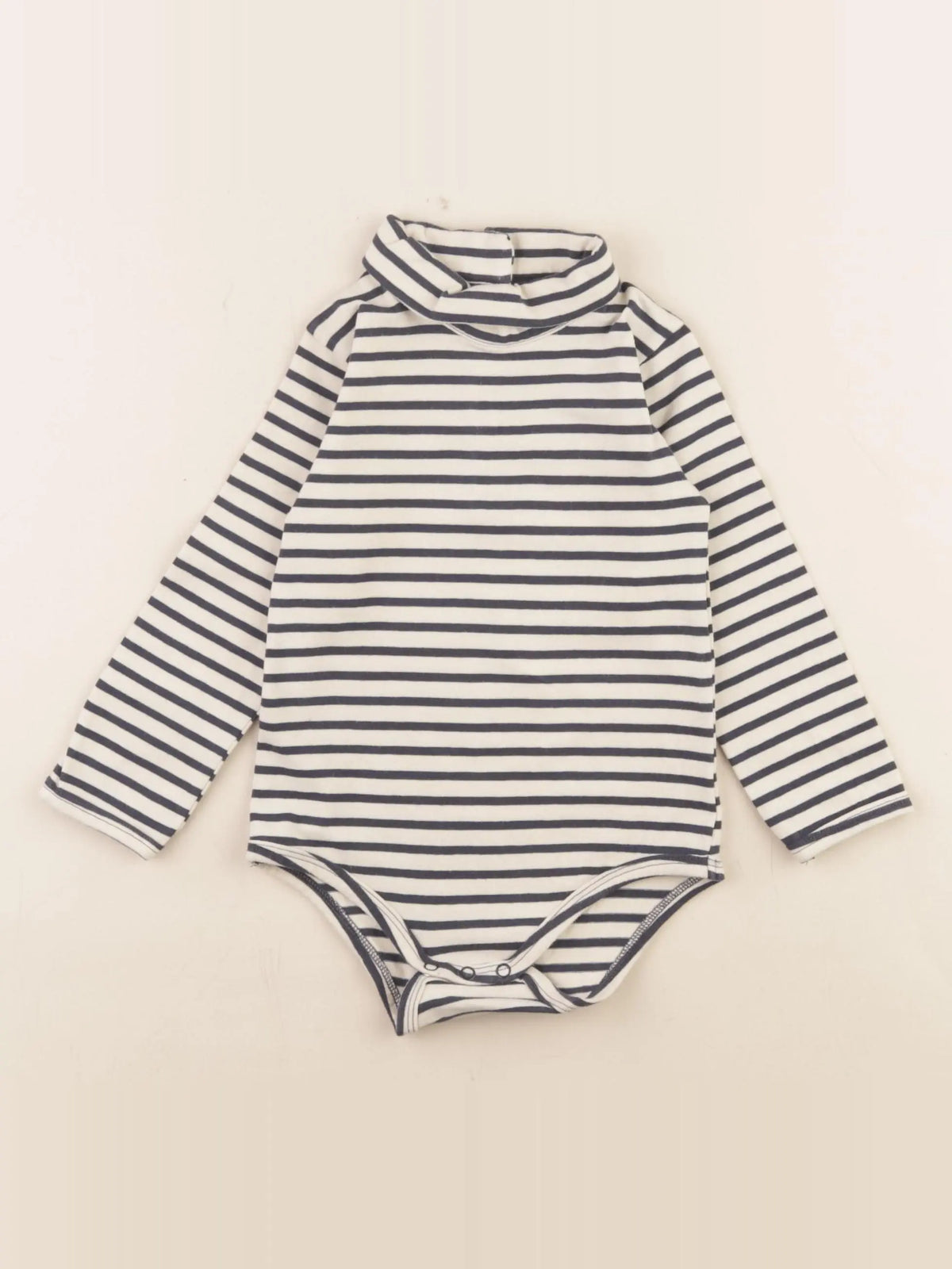 Vertbaudet - body à col beige, bleu - 24 mois