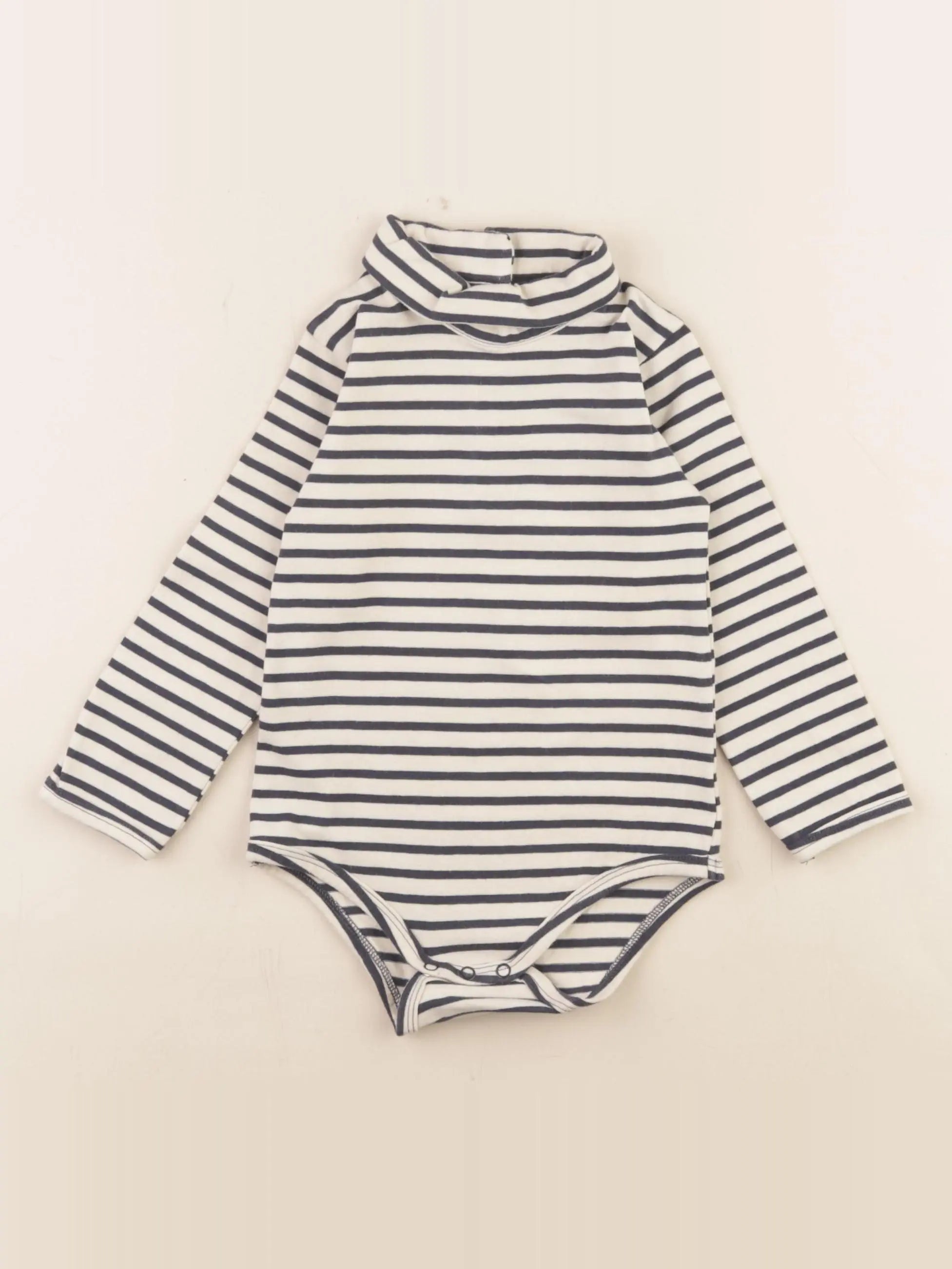 Vertbaudet - body à col beige, bleu - 24 mois