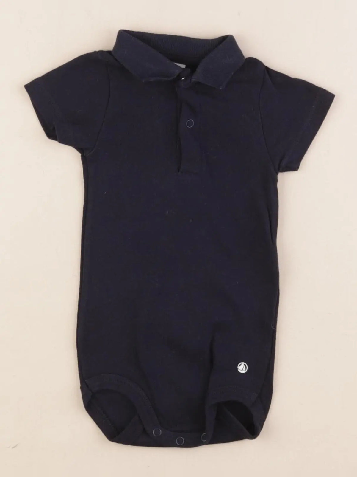Petit Bateau - body à col bleu - 6 mois