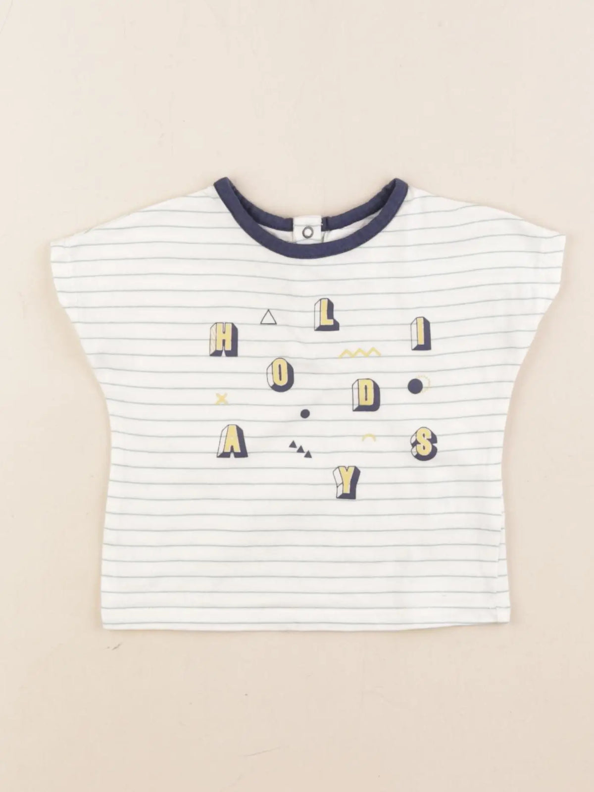 Blune - tee-shirt blanc, bleu - 6 mois