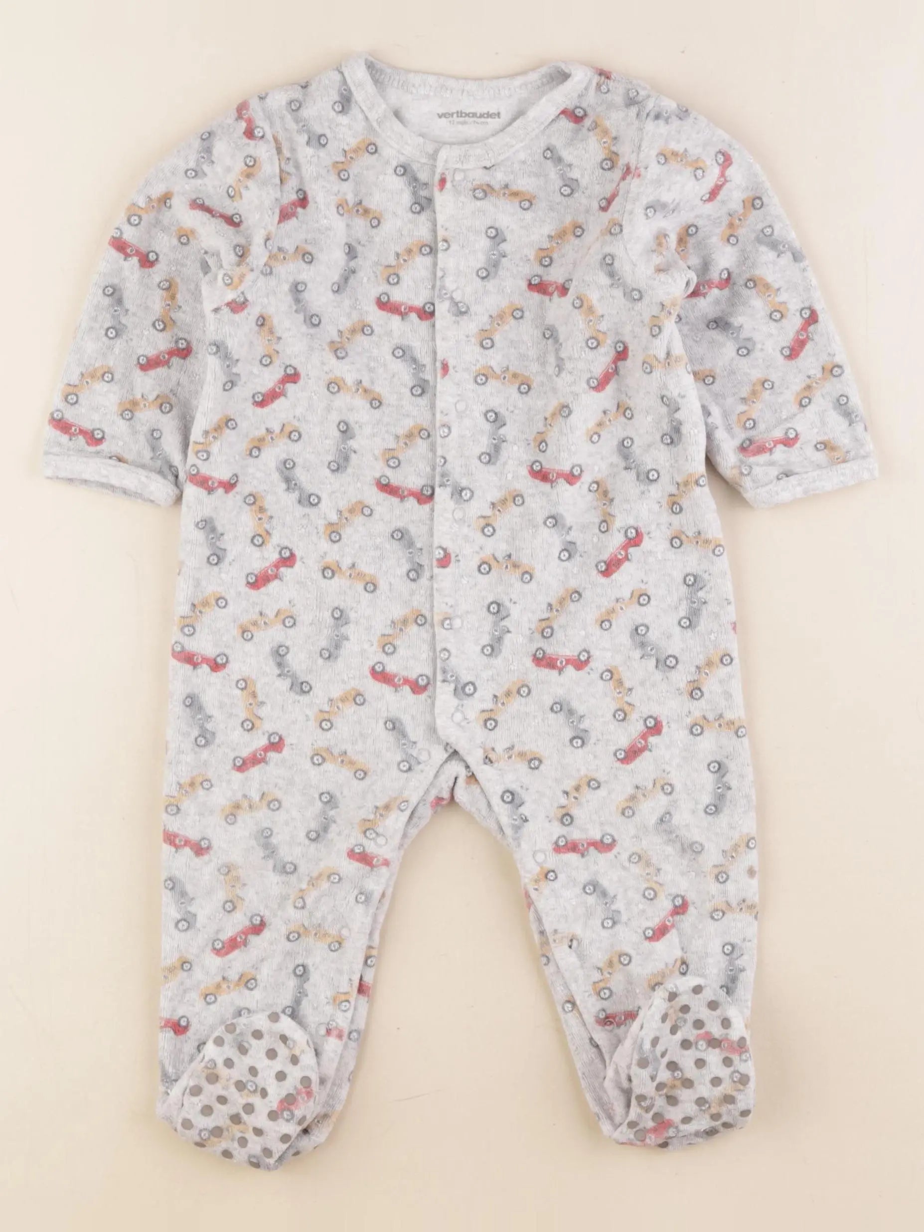 Vertbaudet - pyjama velours gris - 12 mois