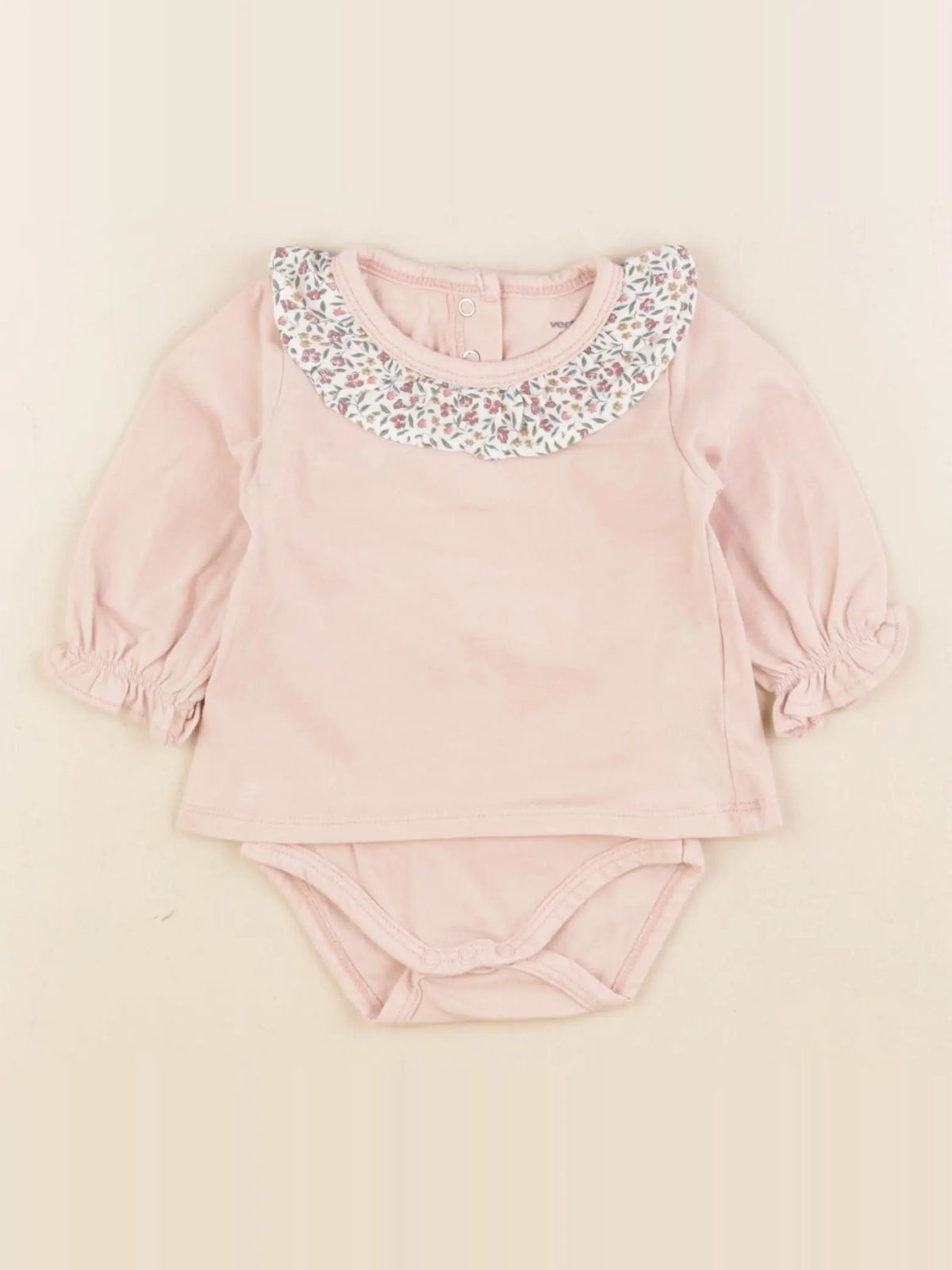 Vertbaudet - body tee-shirt rose - 3 mois