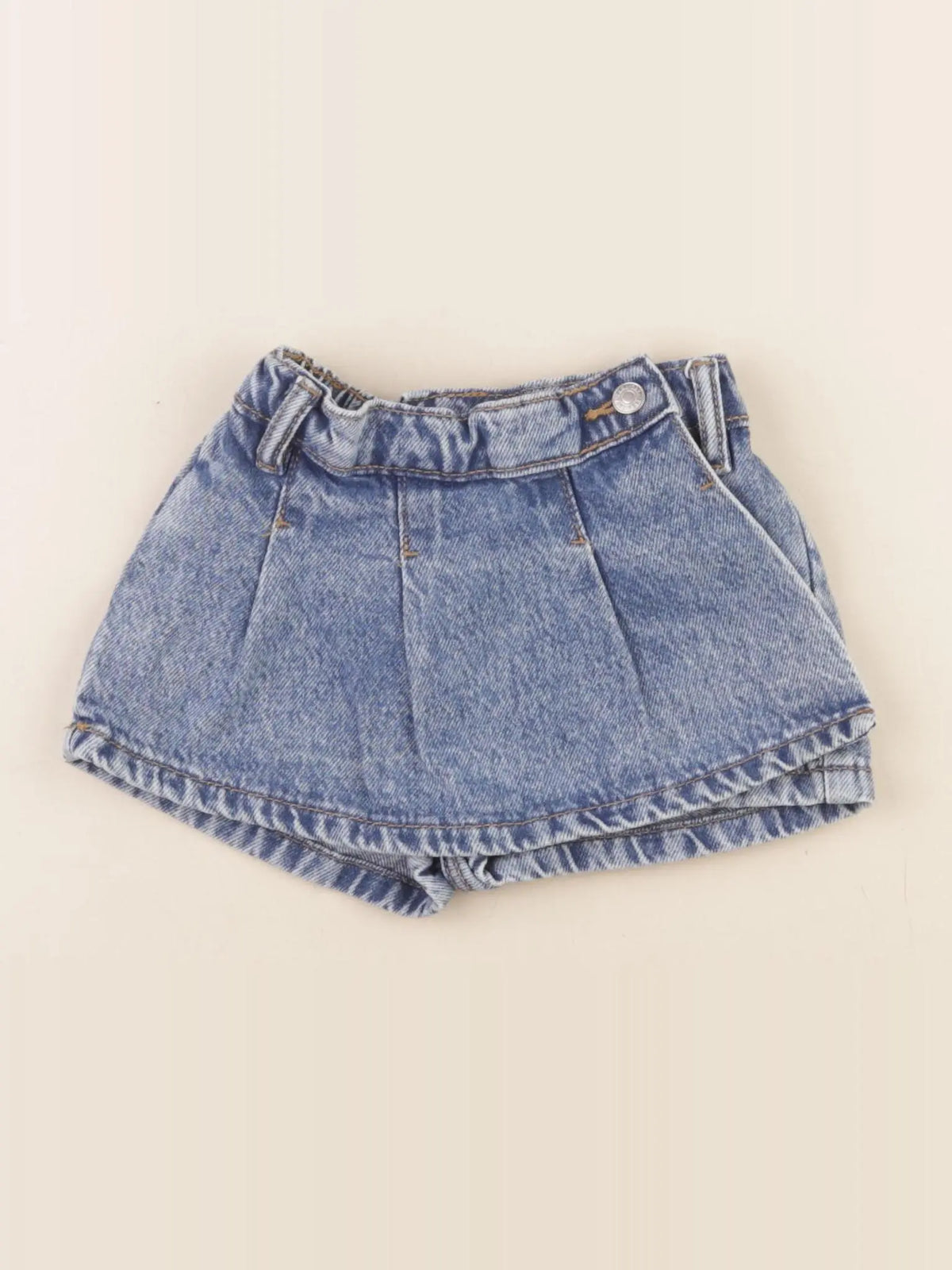 Zara - jupe short bleu - 12/18 mois