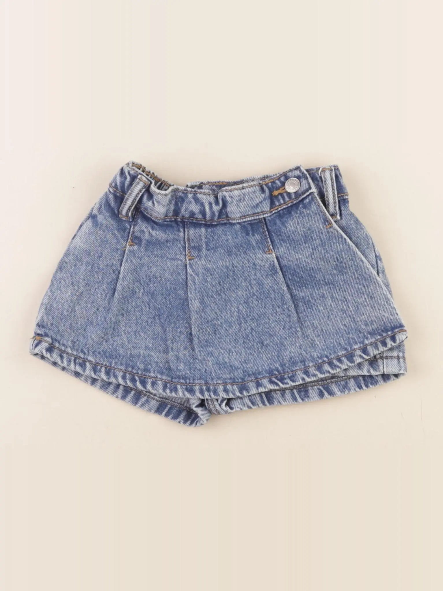 Zara - jupe short bleu - 12/18 mois
