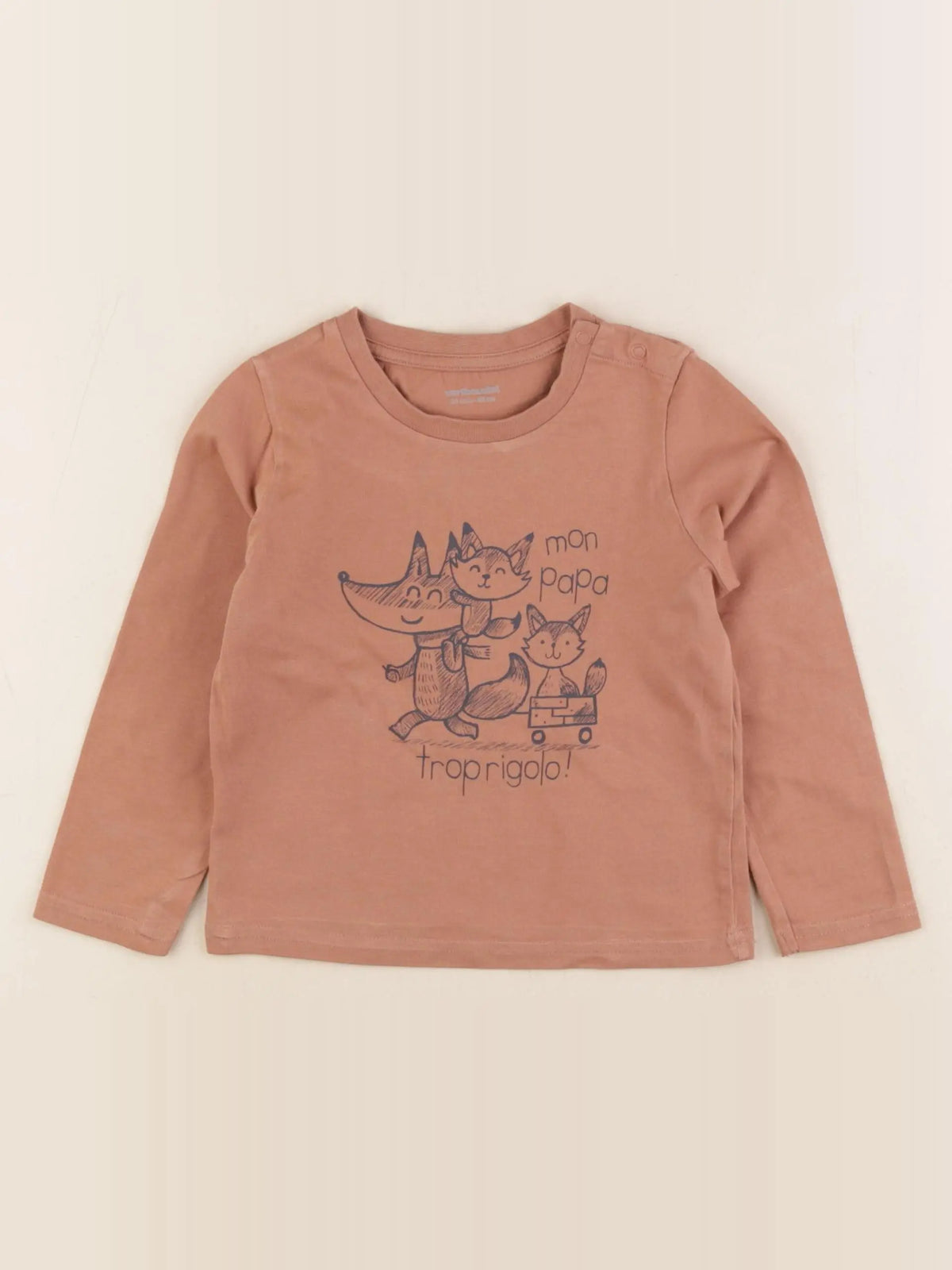Vertbaudet - tee-shirt marron - 24 mois