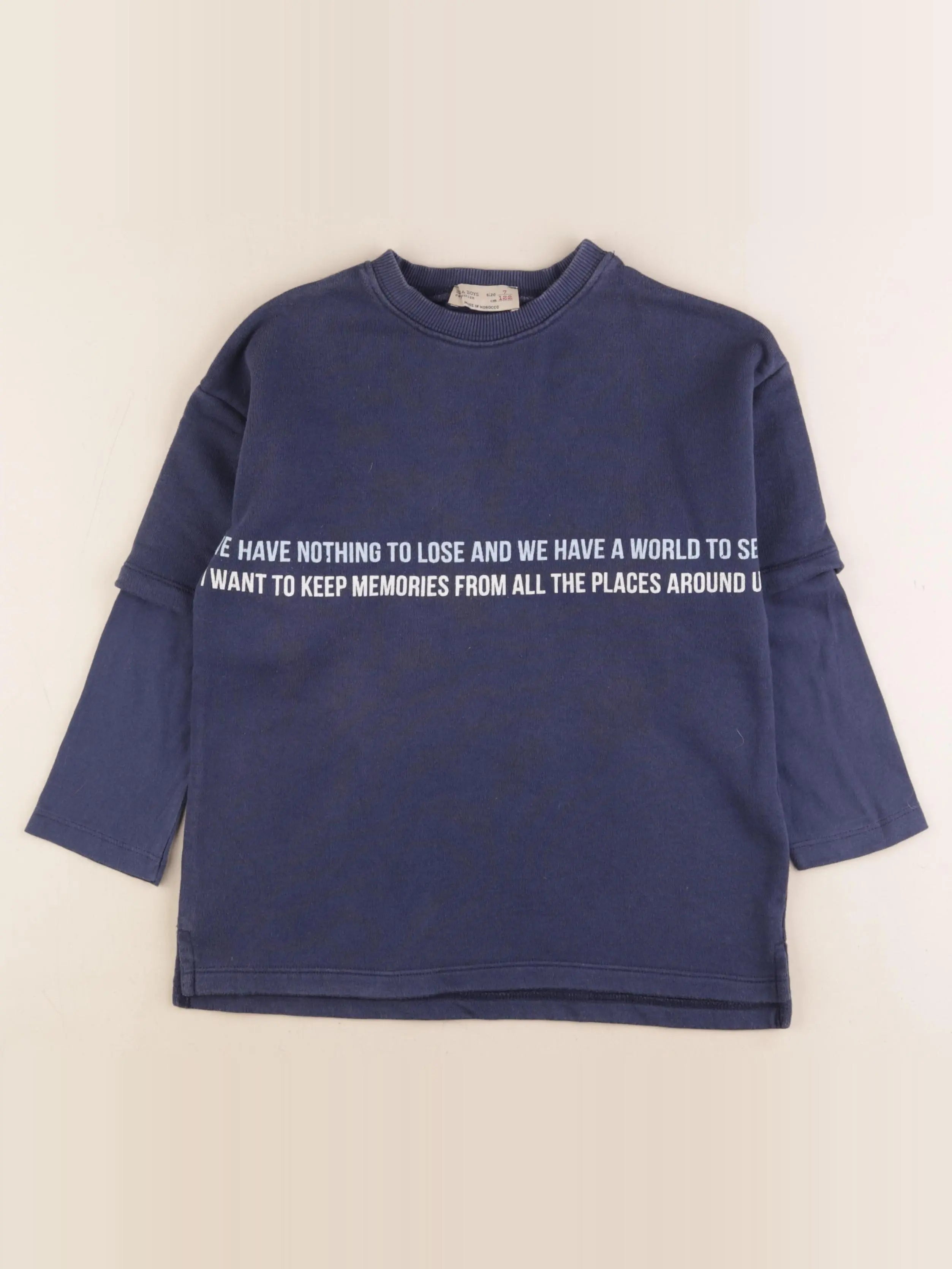 Zara - sweat bleu - 7 ans