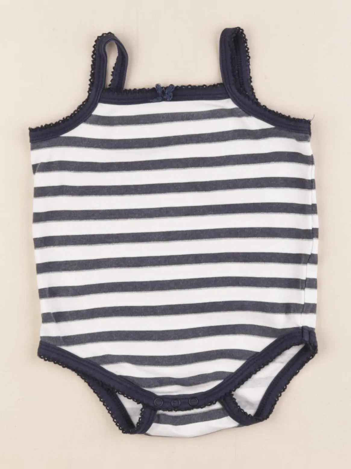 Vertbaudet - body bleu, blanc - 12 mois
