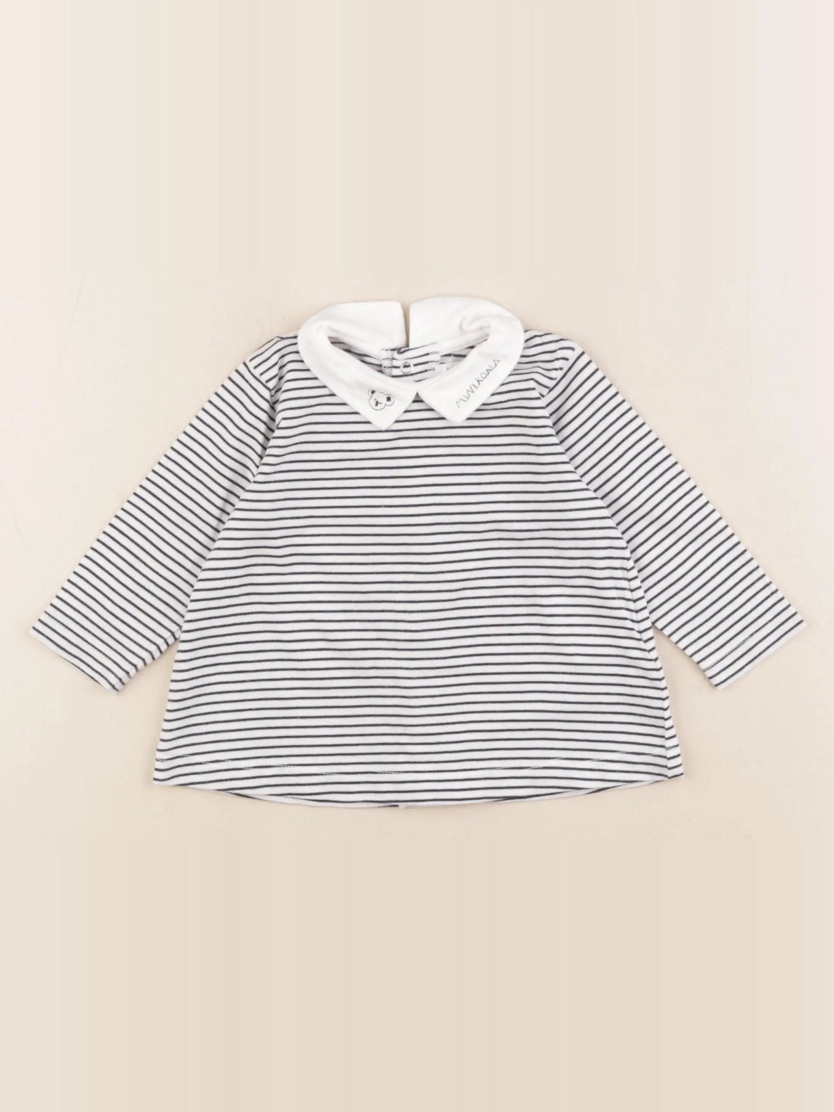 Boutchou - tee-shirt blanc, bleu - 9 mois